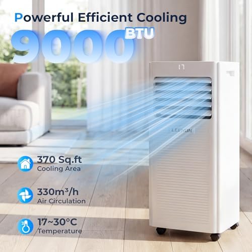 Aire acondicionado portátil 3 en 1 de 9000 BTU para habitaciones pequeñas y dormitorios
