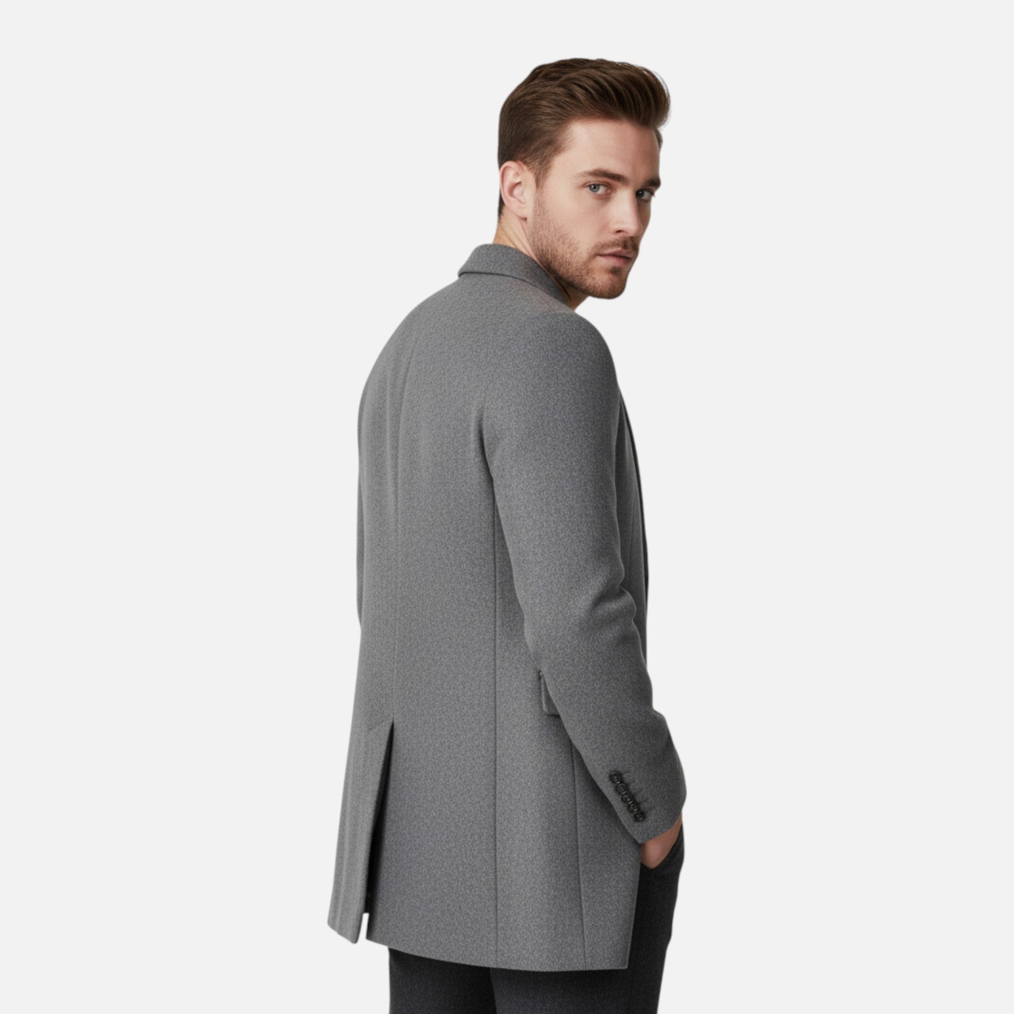 Ancient World | Long Men's Trench Coat in Wool Blend