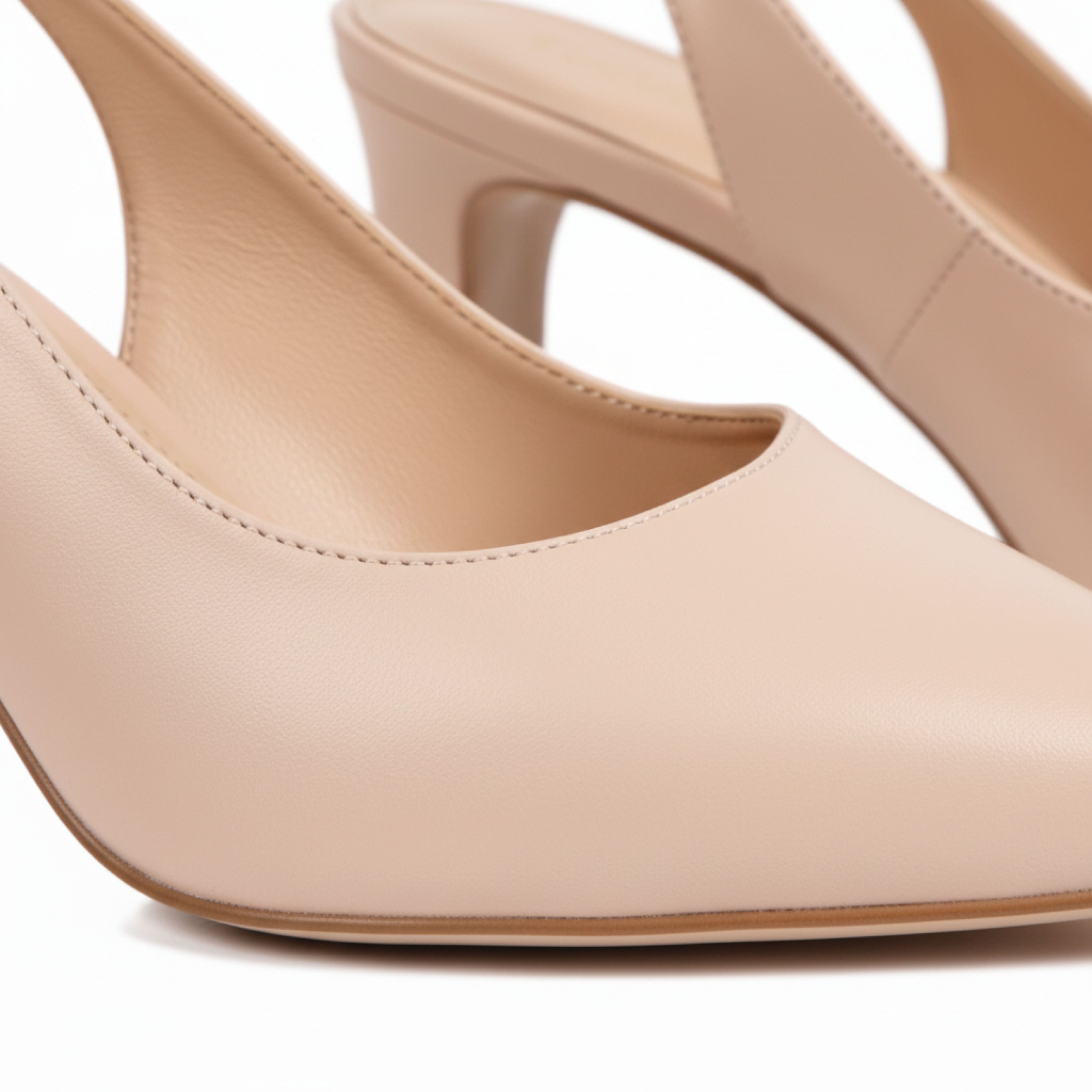 Pointed Toe Slingback Pumps for Women Low Heel Kitten Heel Shoes