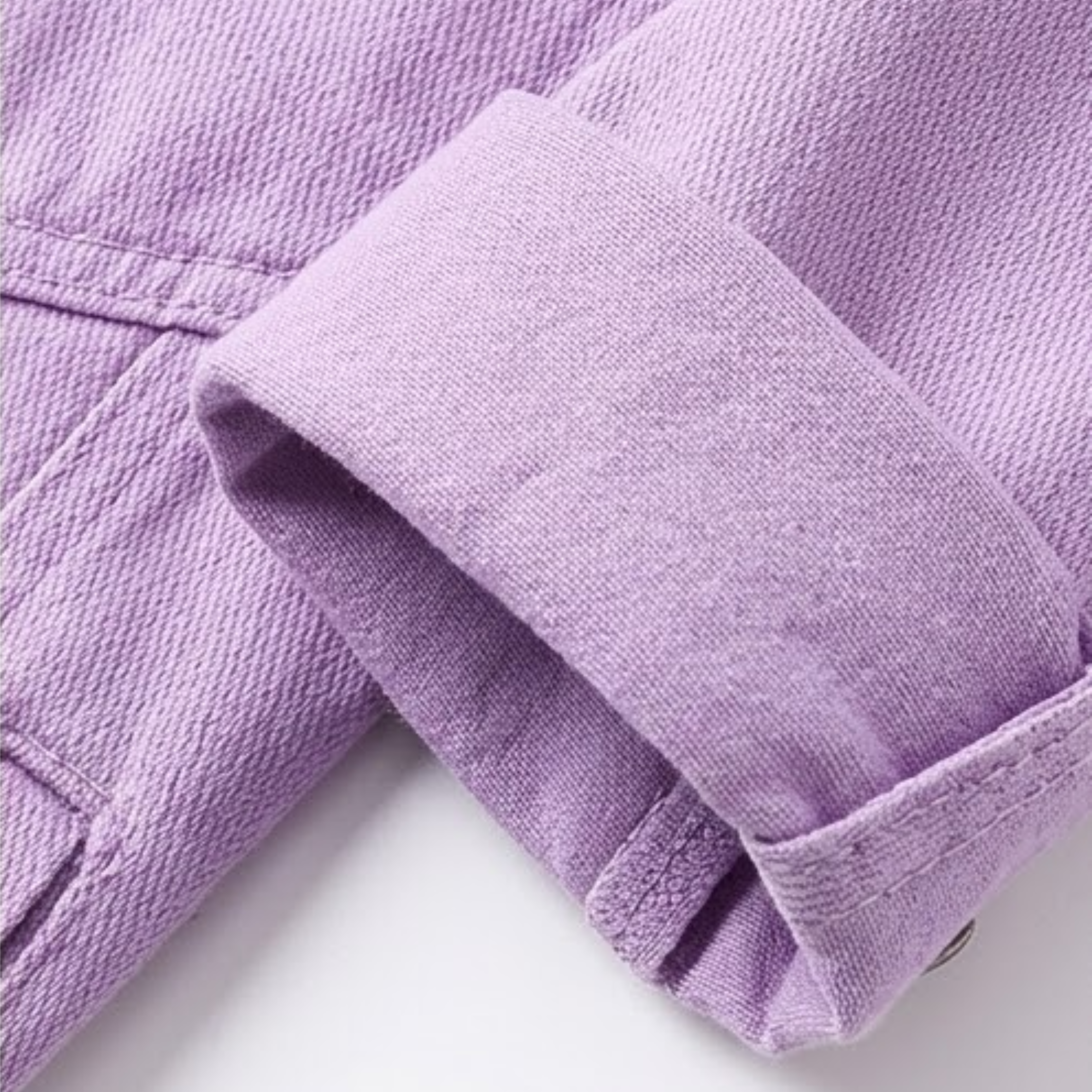 Short Denim Jacket with Buttons and Chest Pockets for Women