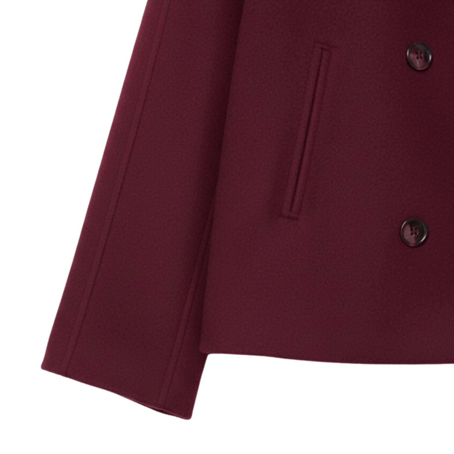 Women's Wool Coat Double-Breasted Versatile with Simple Design