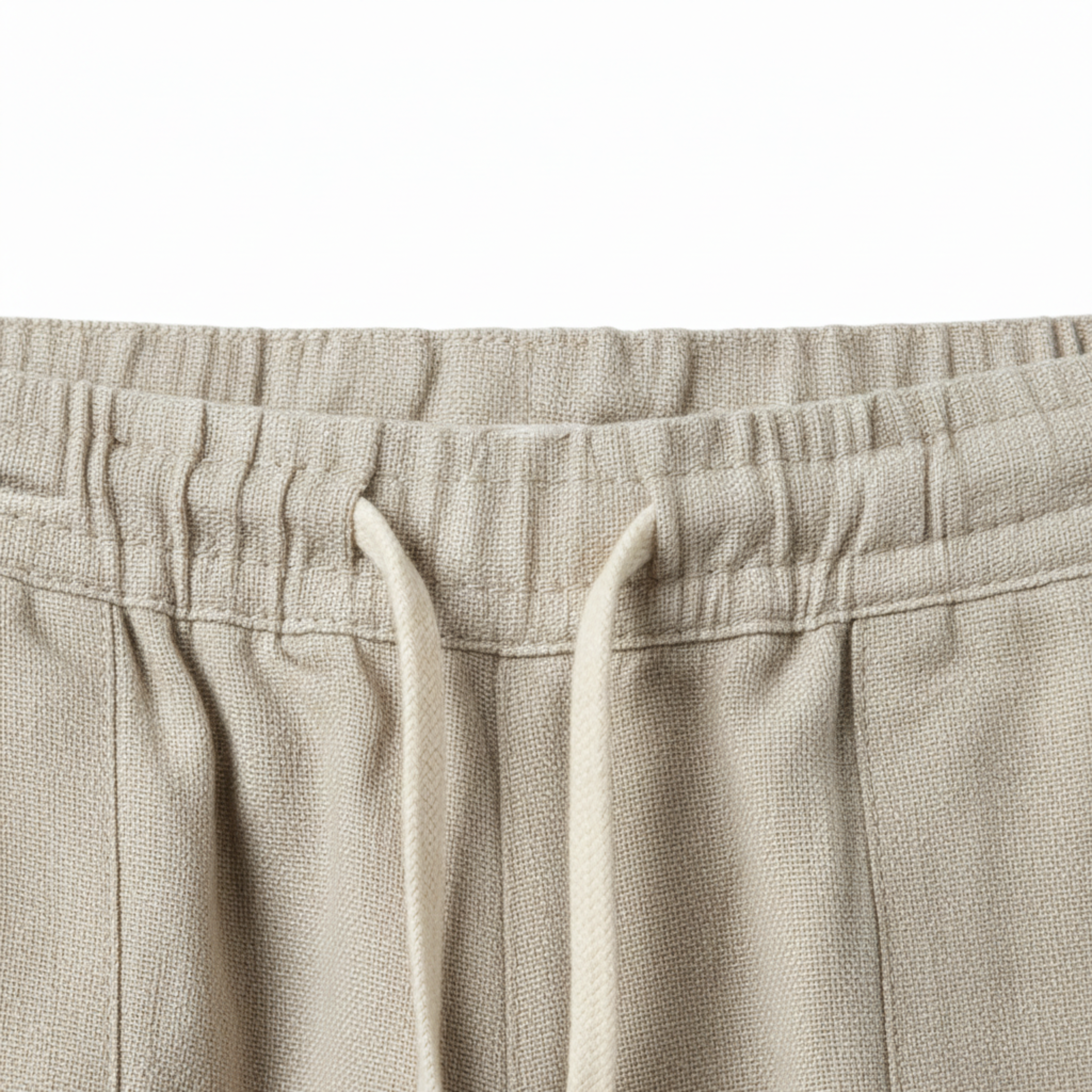 Herrenhose aus Baumwolle und Leinen mit elastischem Bund und geradem Schnitt