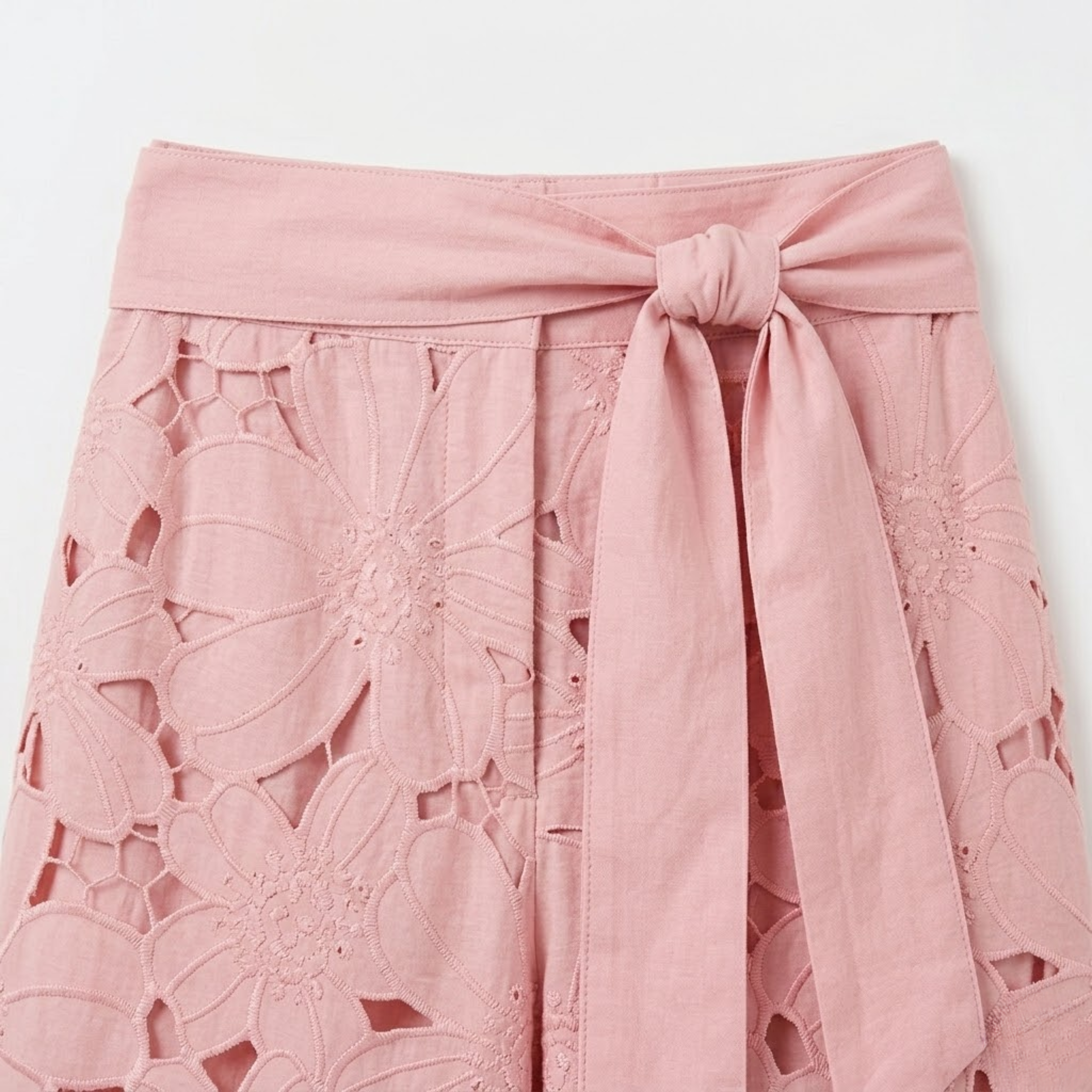 Women's Two-Piece Set with Lace Crop Top and Wide-Leg Pants