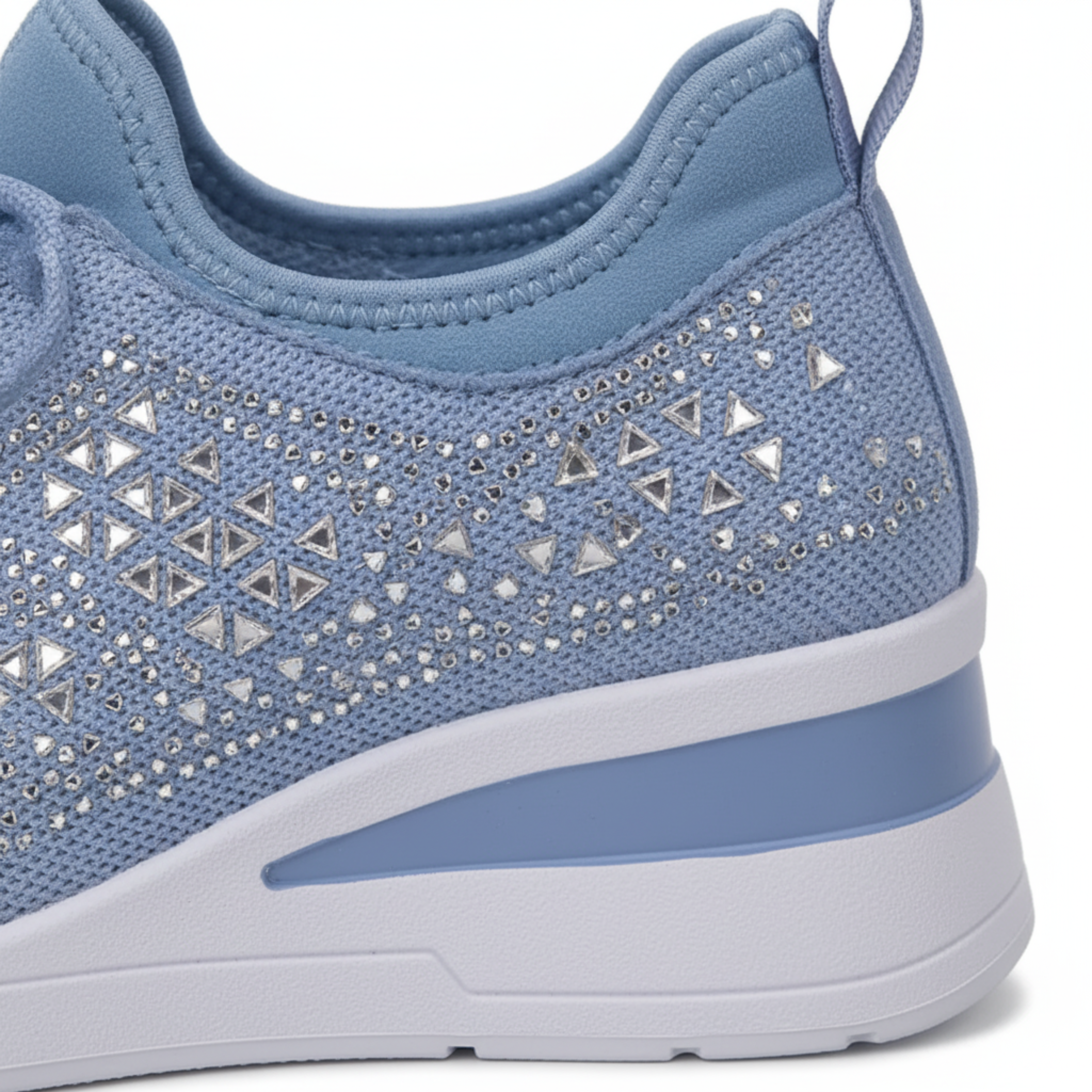 Sneakers med Kilehæl og Rhinsten til Kvinder, Platformssneakers i Mesh