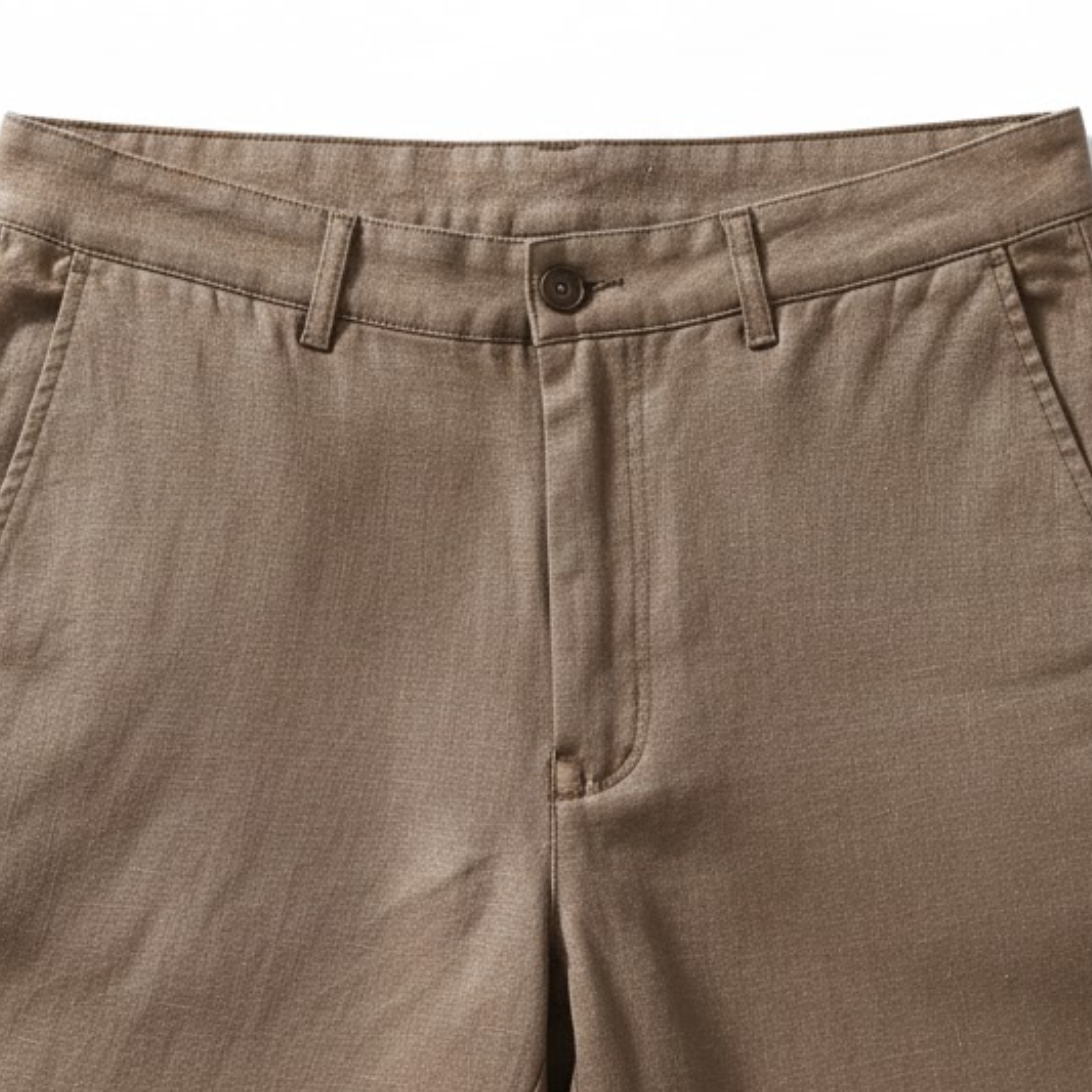 Linnedshorts til mænd med lige pasform og knælængde, afslappet businessstil med lommer