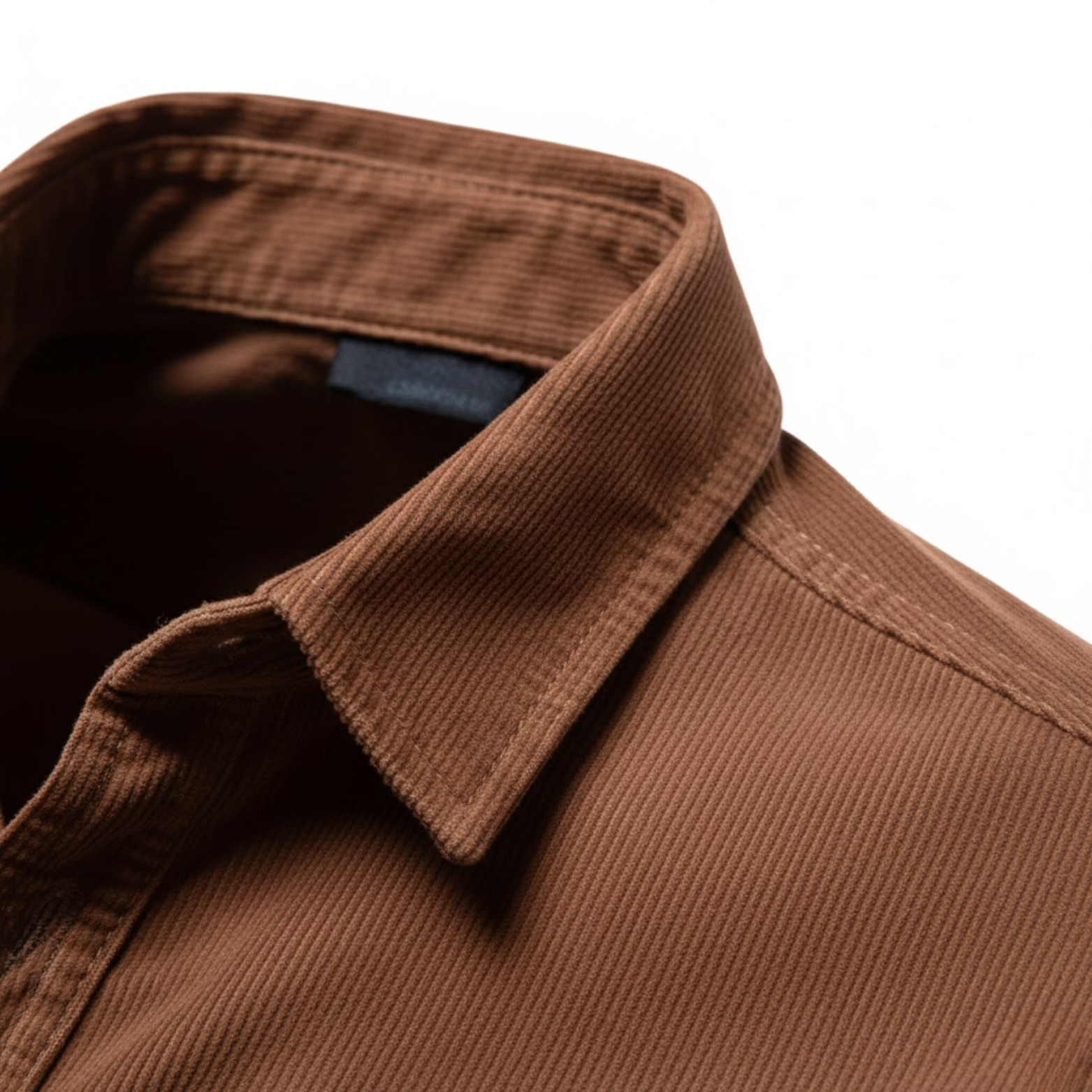 Camisa de pana 100% algodón para hombre corte ajustado con bolsillos en el pecho