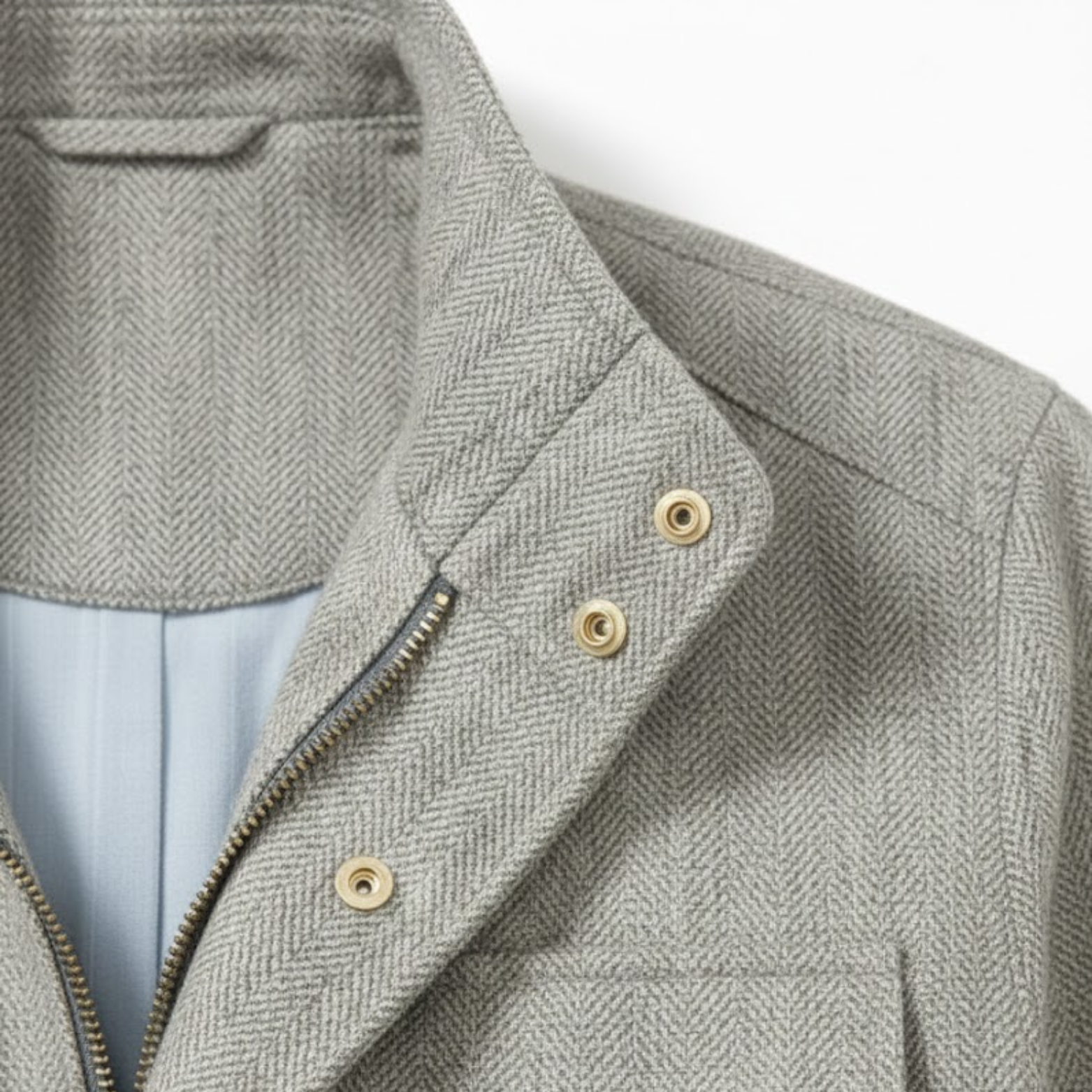 Men's military M65 jacket in linen and cotton with adjustable waist and pockets