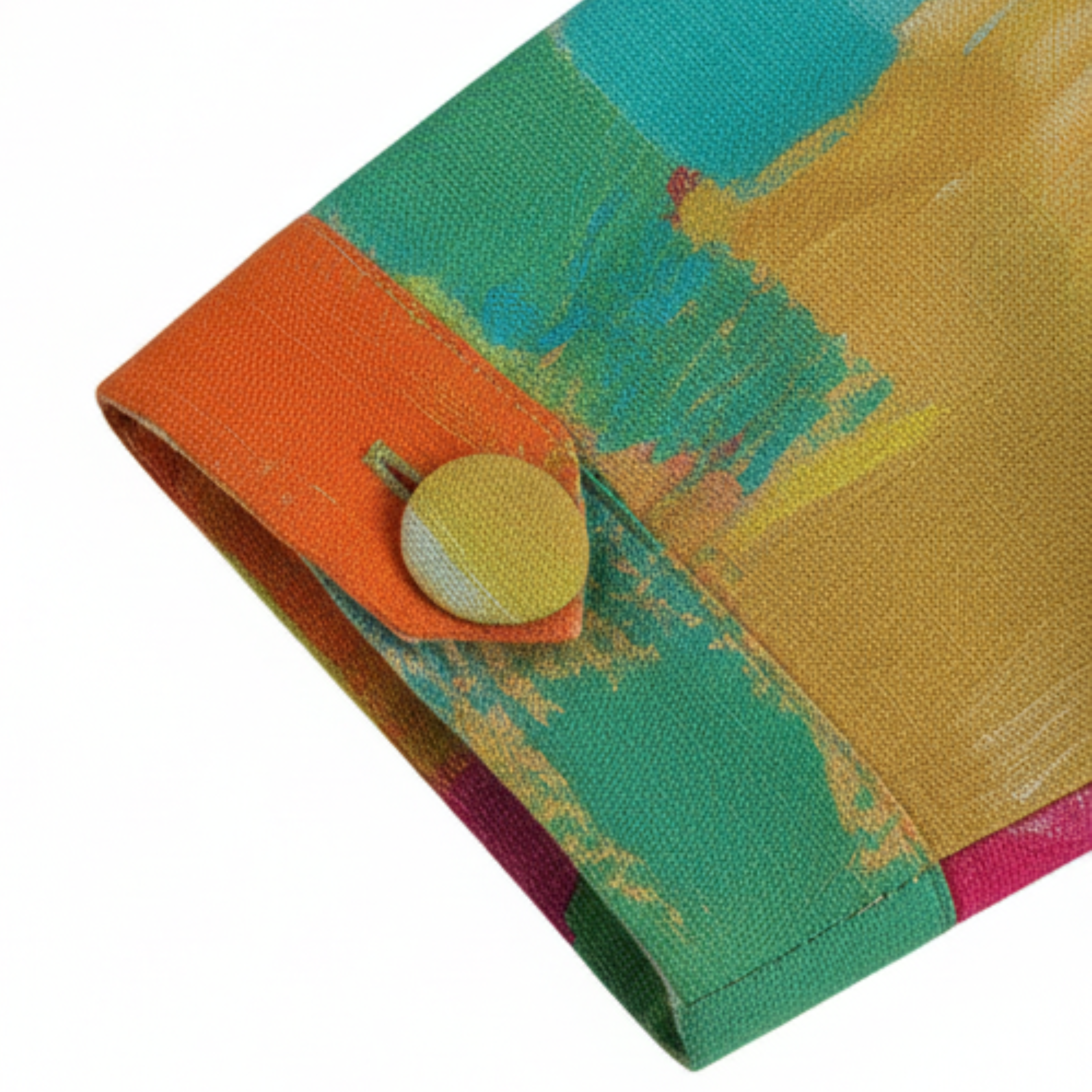 Abito lungo da donna con scollo a V e stampa artistica astratta multicolore