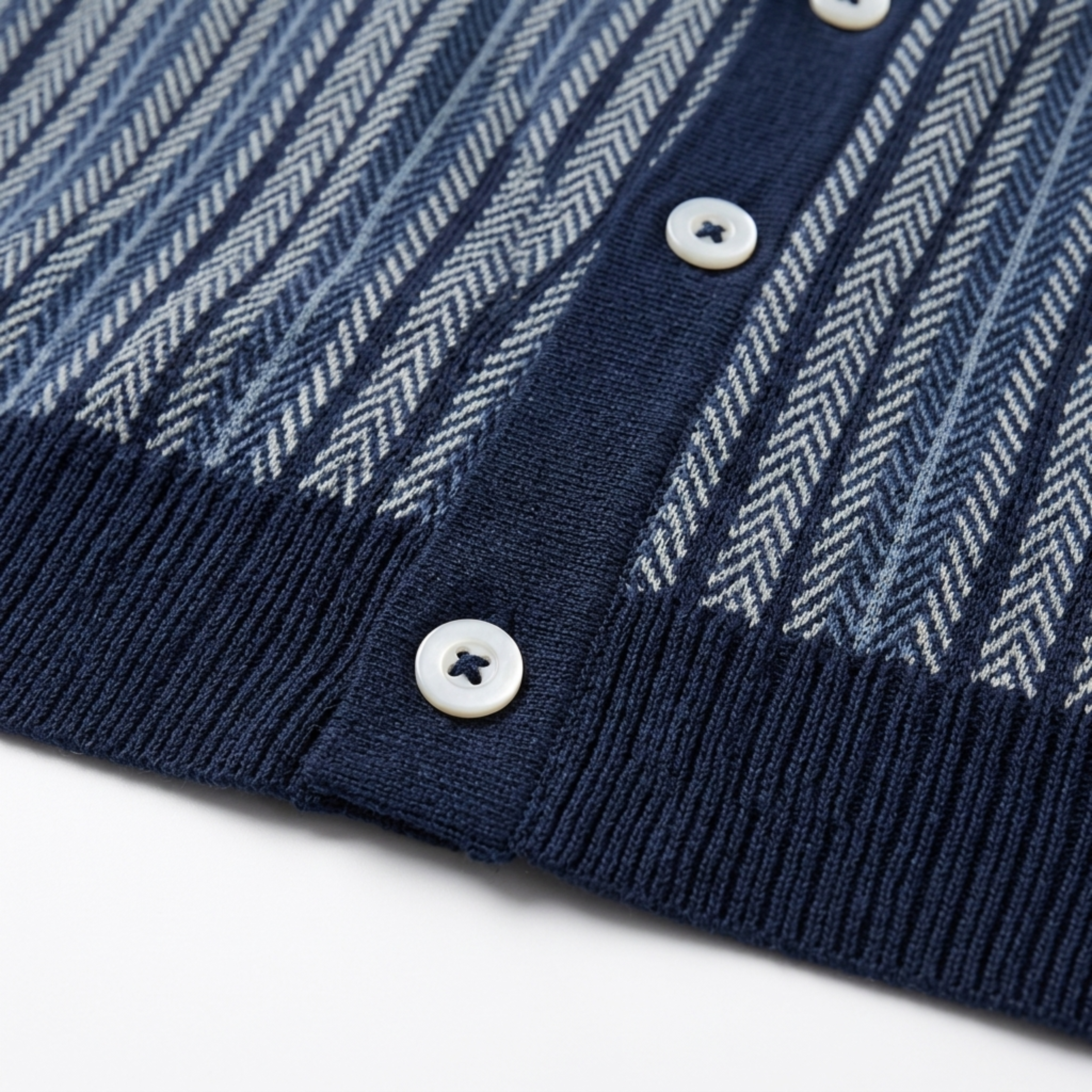Cotton knit chemisette — buttoned polo style — semi-formal