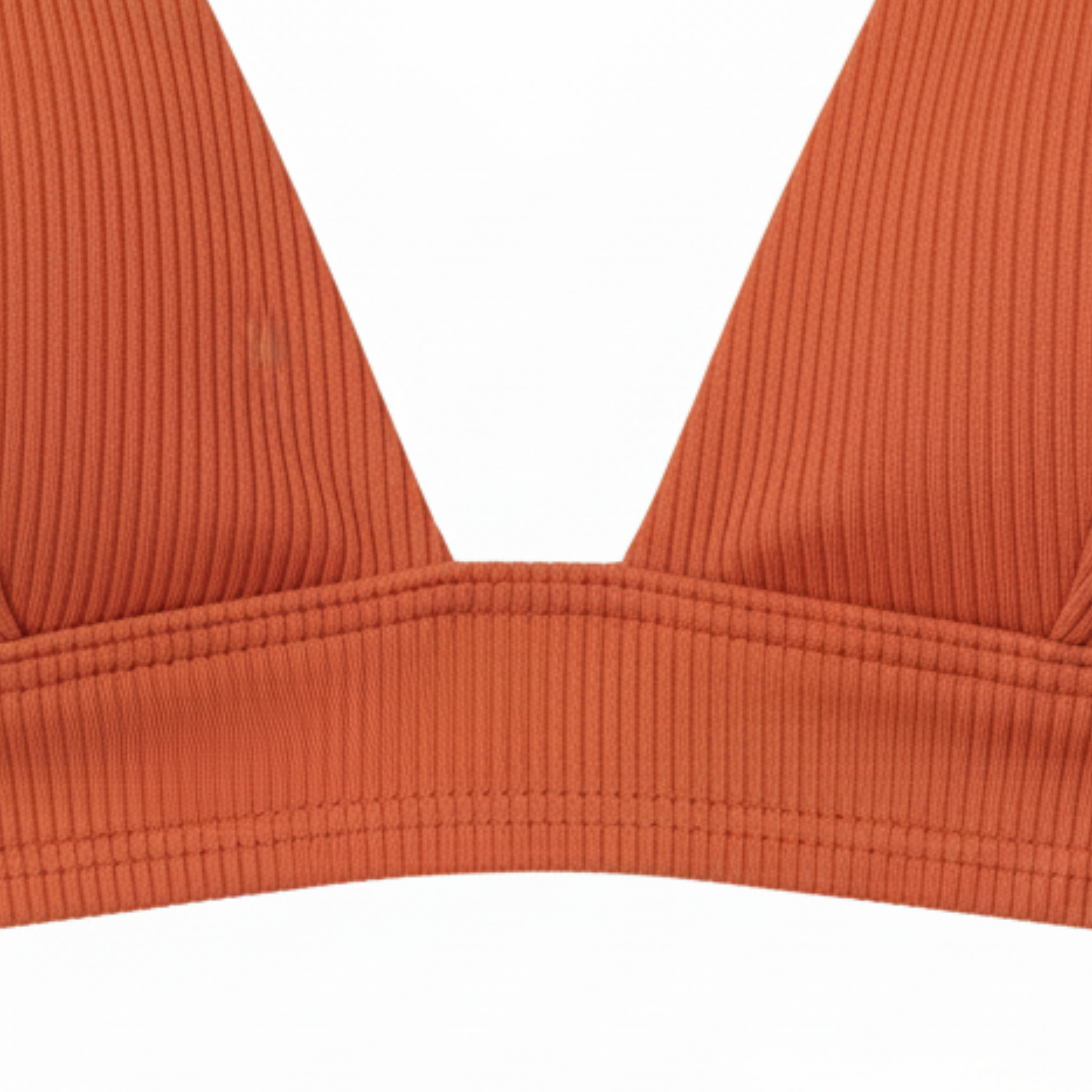 Dwuczęściowe bikini z wysokim stanem, biustonoszem push-up i prążkowaną fakturą