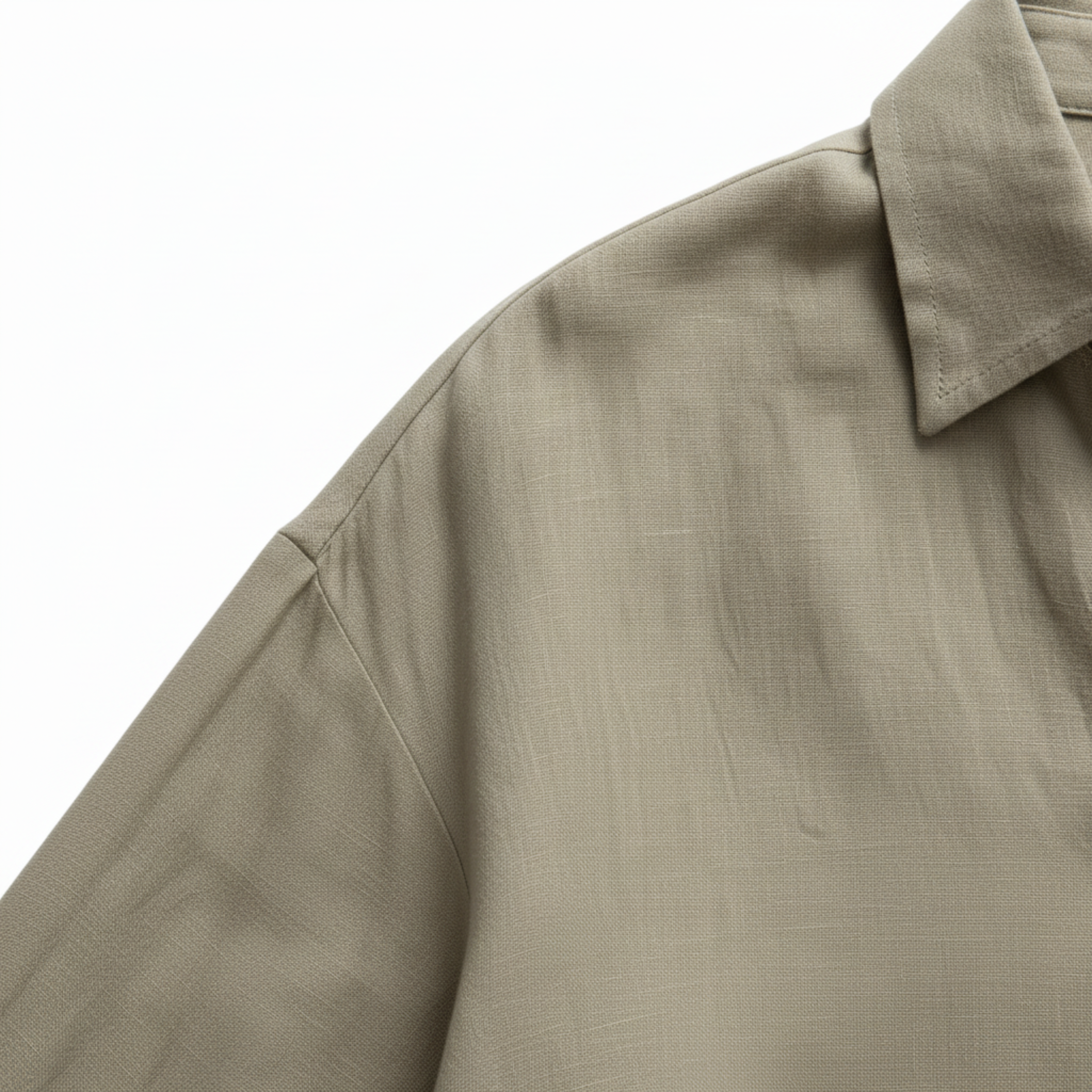 Sobrecamisa corta de lino para mujer, corte amplio con cuello en V profundo