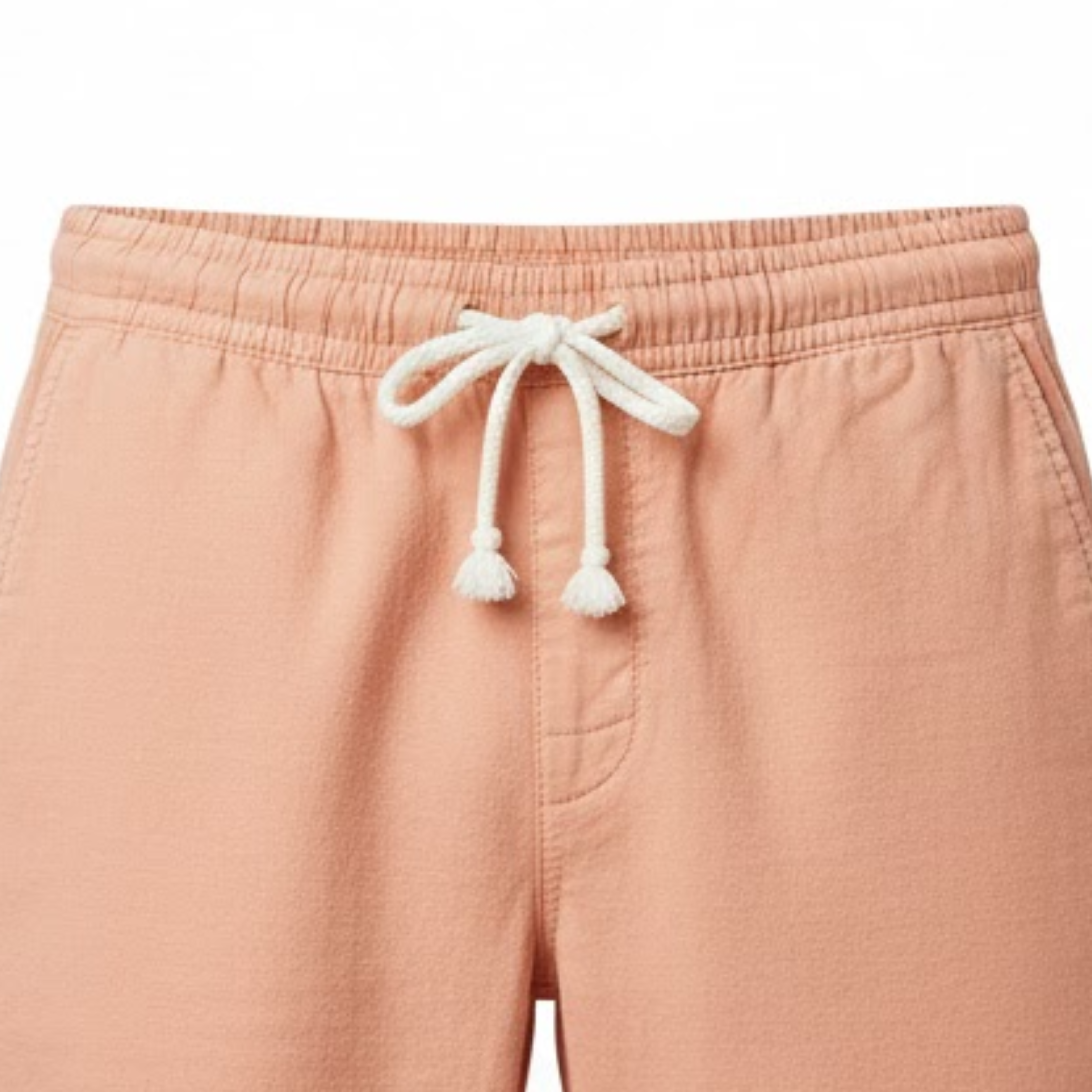 Shorts für Herren aus 100 % Leinen mit elastischem Bund und Kordelzug, gerade geschnitten