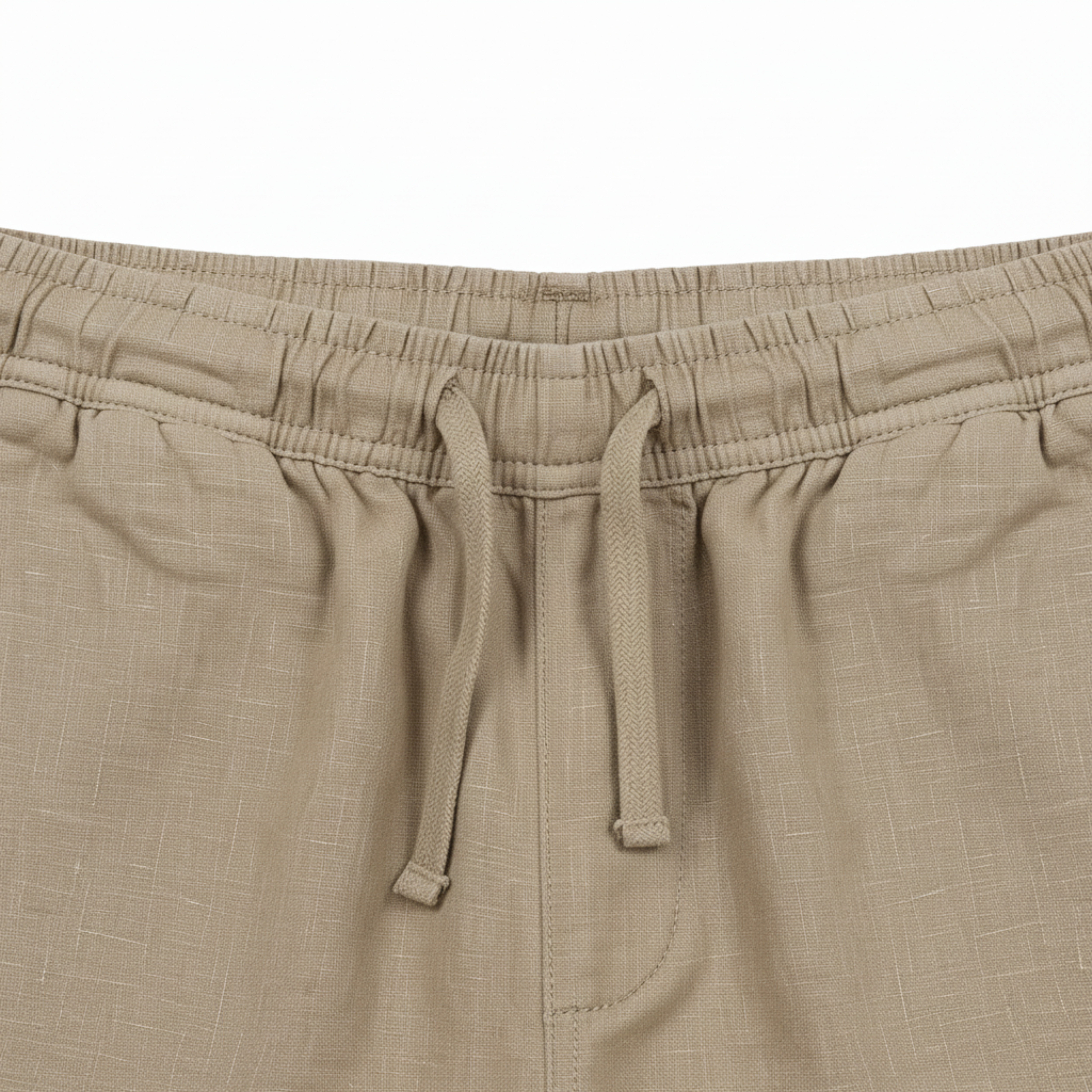 Short en Lin pour Homme avec Cordon de Serrage et Poches Latérales