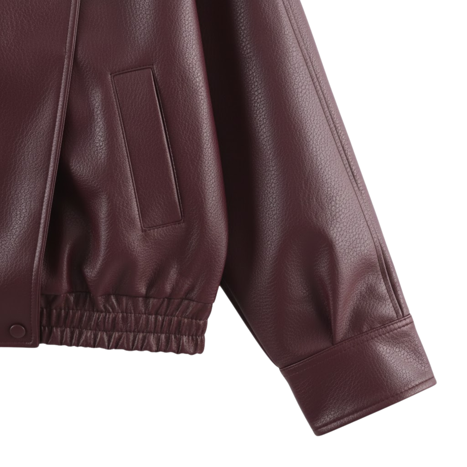 Women's Black Long Sleeve Grained Faux Leather Motorcycle Style Jacket