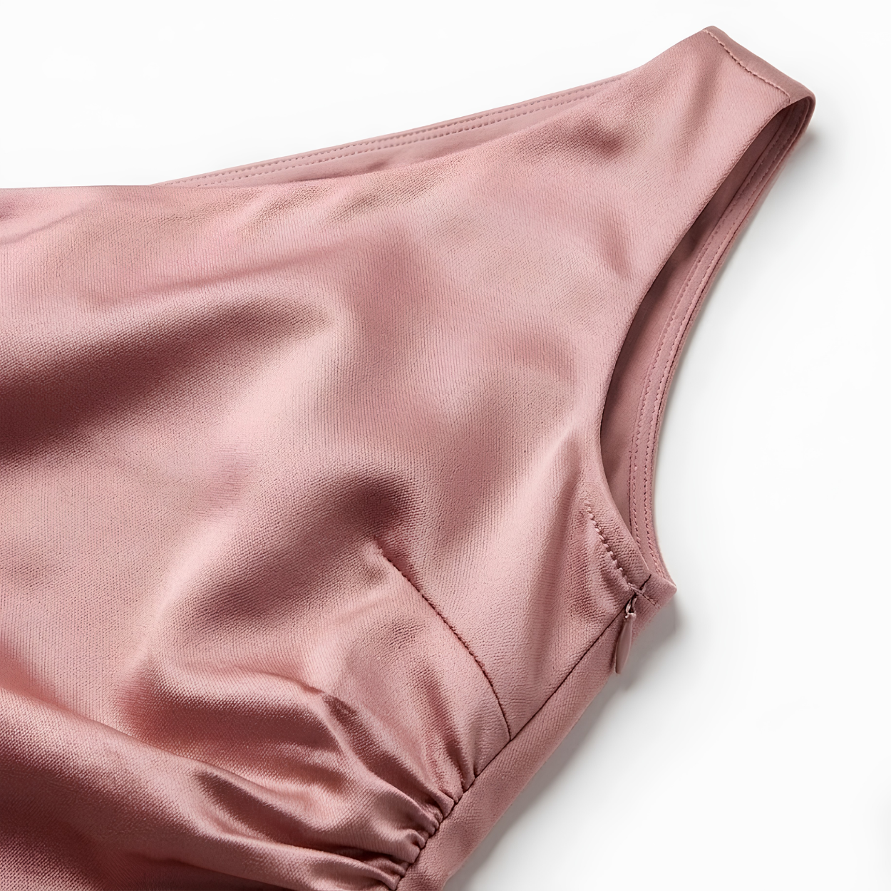 Long Satin One-Shoulder Evening Gown with Side Slit for Women