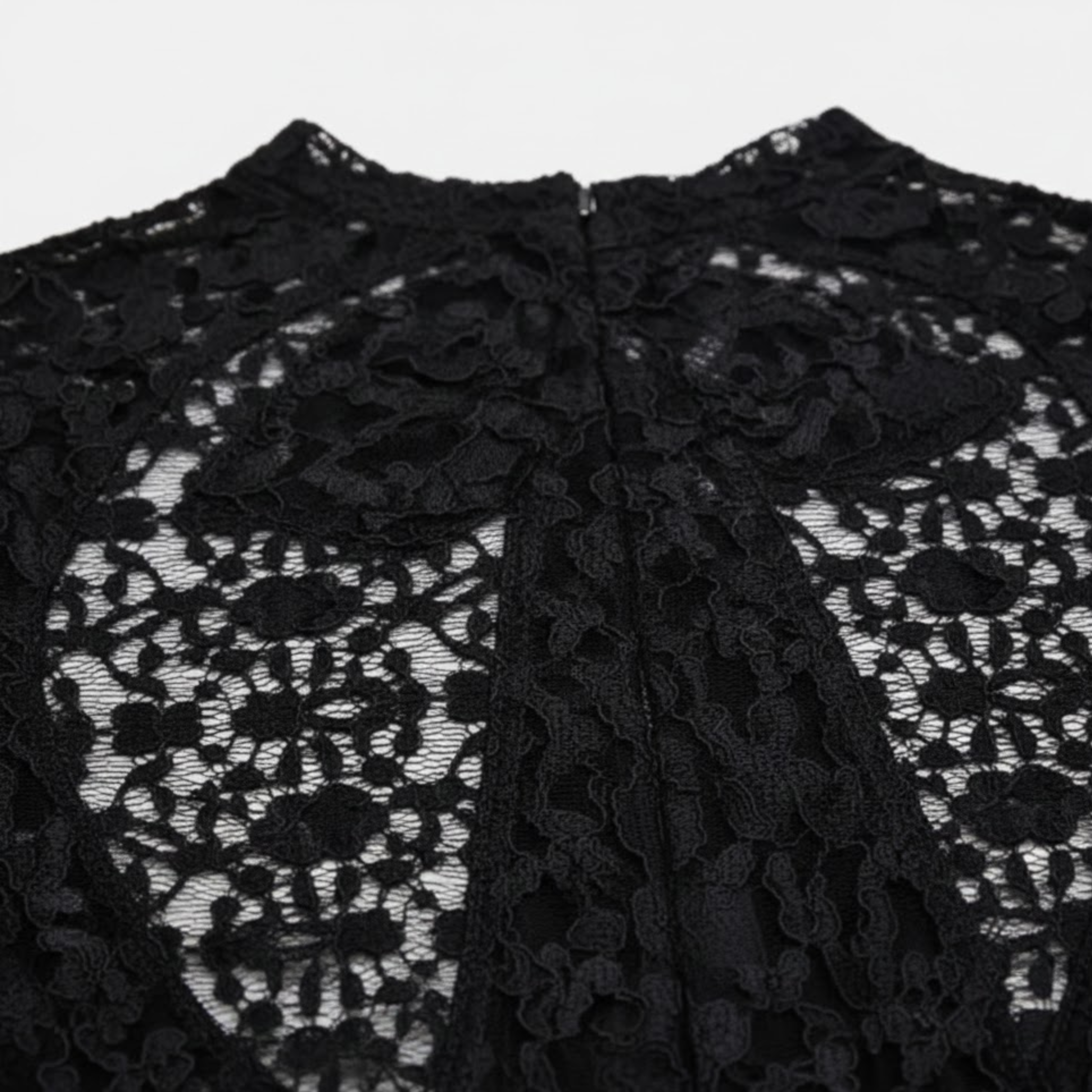 Conjunto de Dos Piezas Body de Encaje y Mini Falda para Mujeres con Lazo de Satén y Mangas Largas