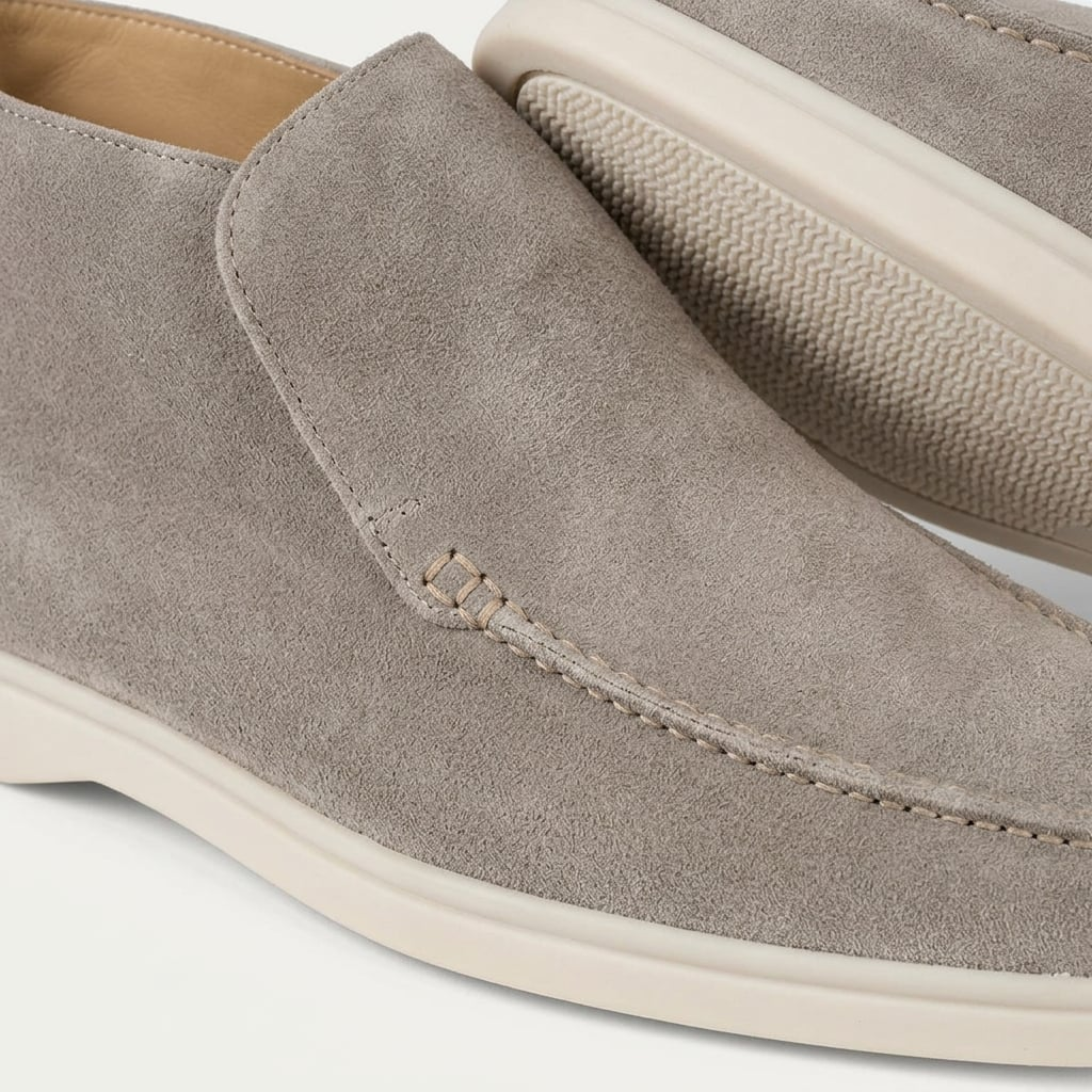 Mocasines altos para hombre — botines de ante para poner fácilmente — estilo oficina chic casual