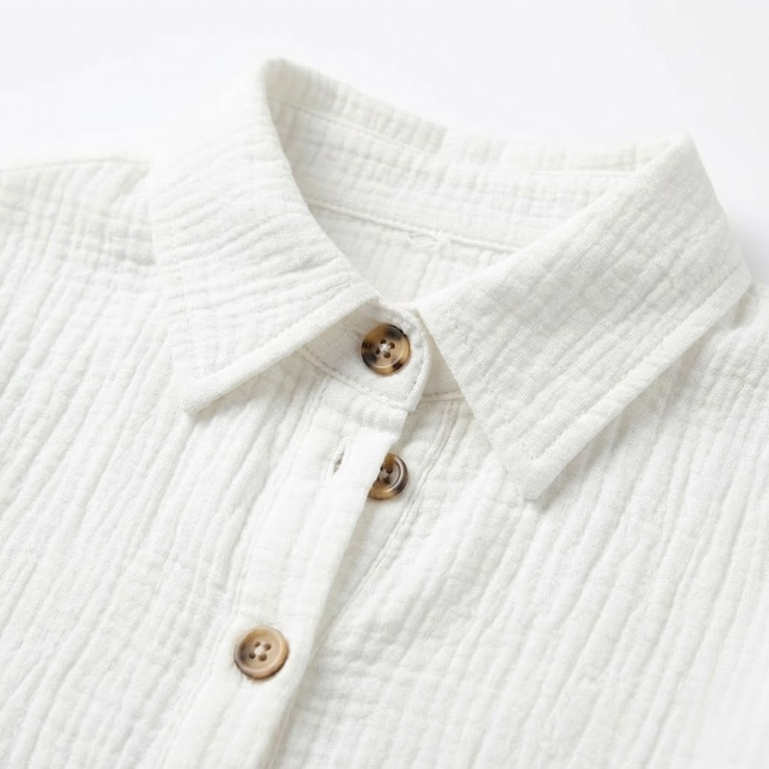 Short Cotton and Linen Dress with V-Neck and Three-Quarter Sleeves for Women