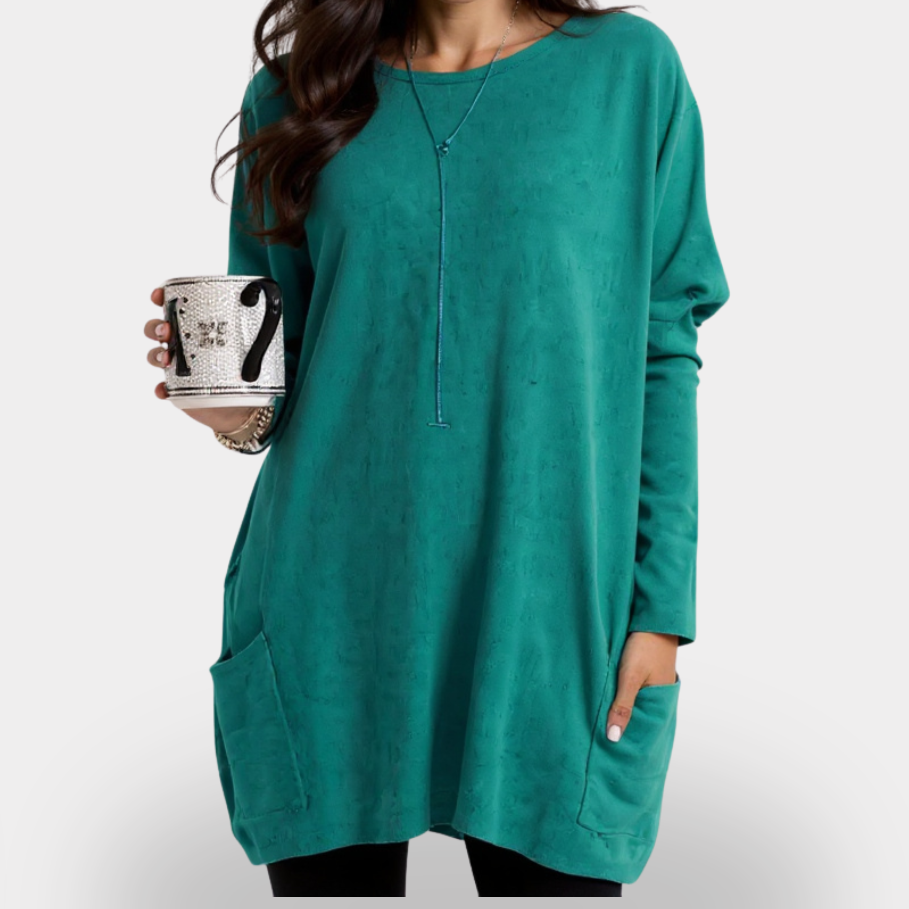 Ancienne Monde | Camiseta de manga larga con bolsillo para mujer – Superposición fácil, comodidad diaria
