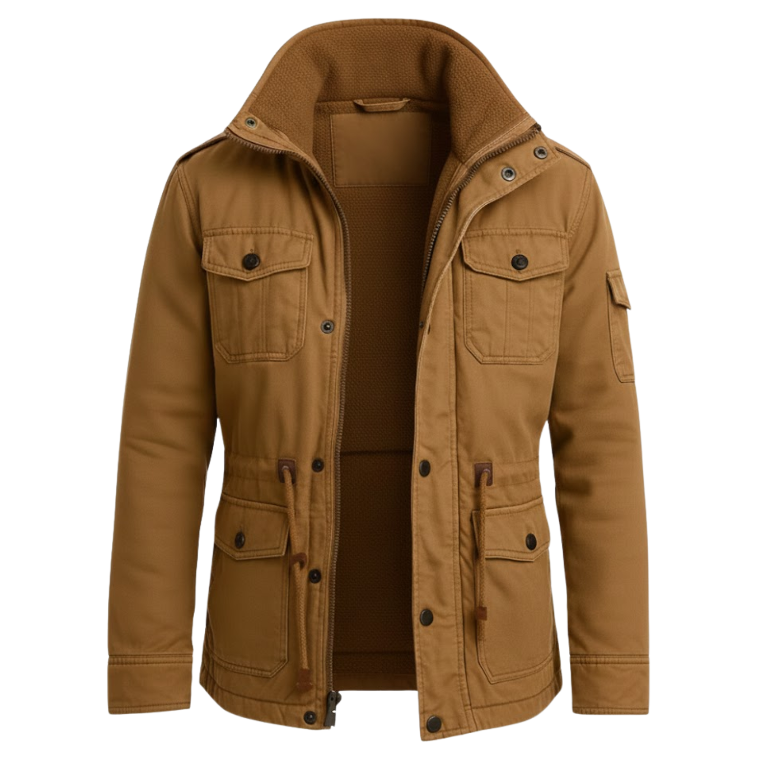 Men's winter hooded coats, thick and plush cotton tactical workwear, tactical bomber jackets