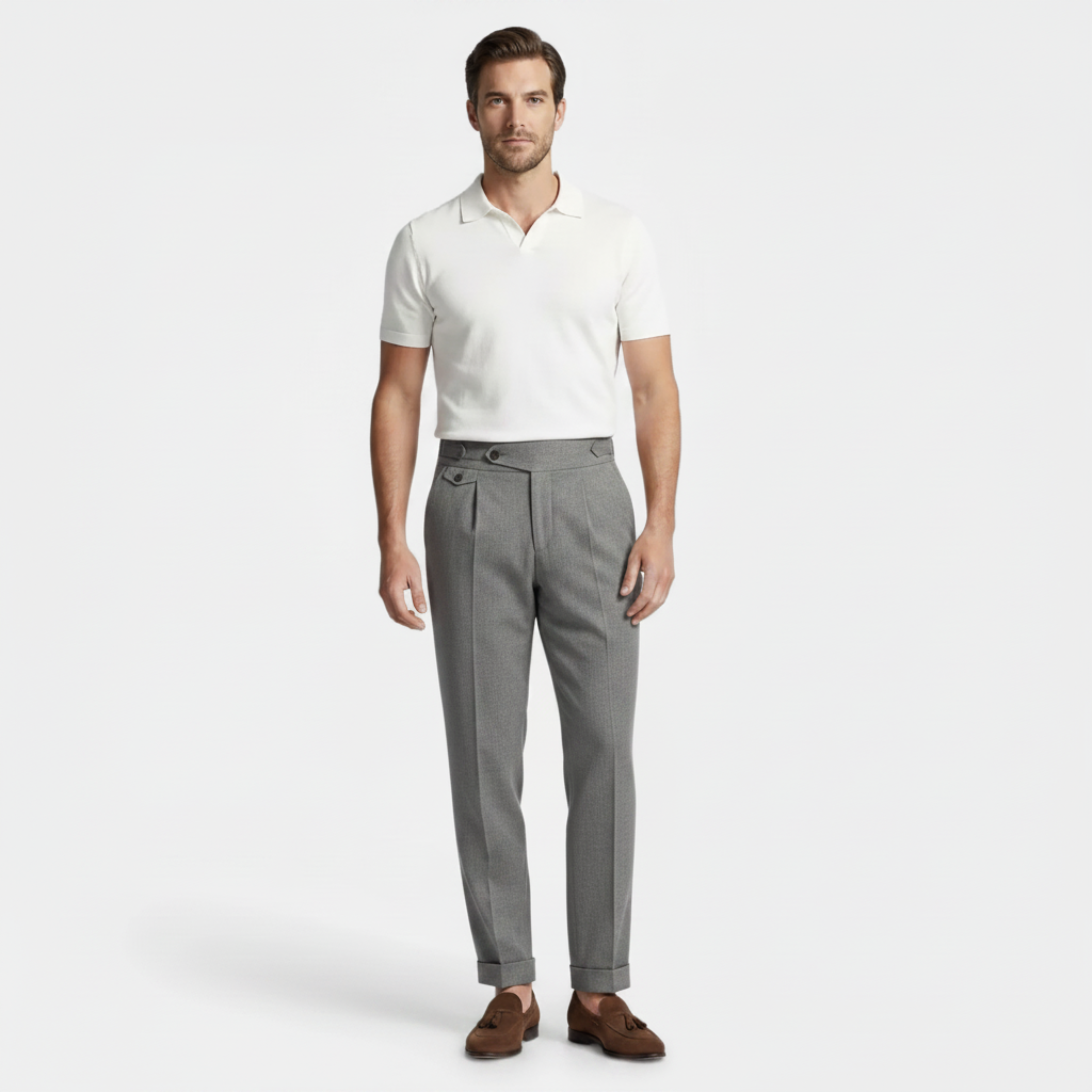 Pantaloni Capri da Costume Uomo a Taglio Dritto e Vita Media