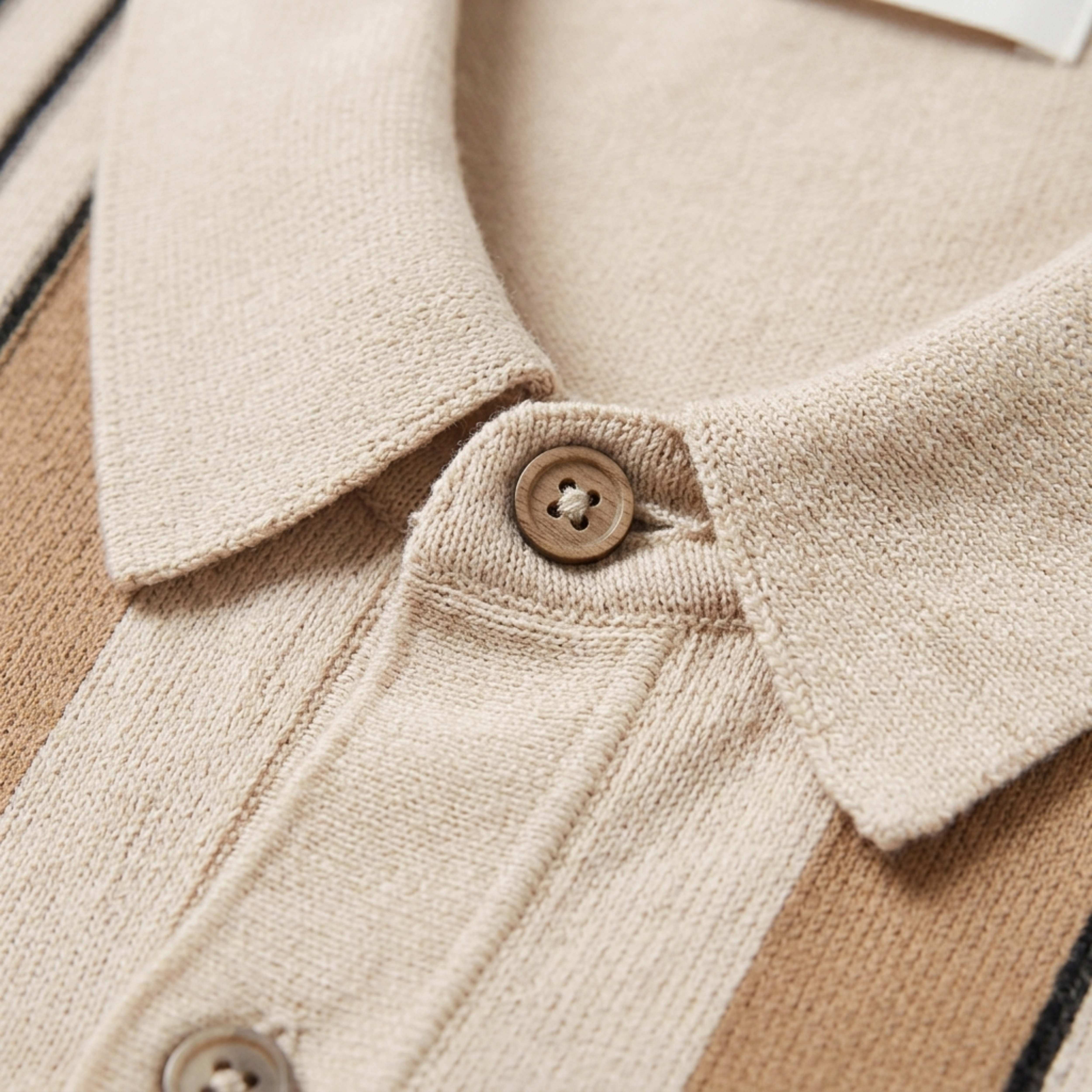 Maglia a rete uomo — righe verticali — taglio casuale