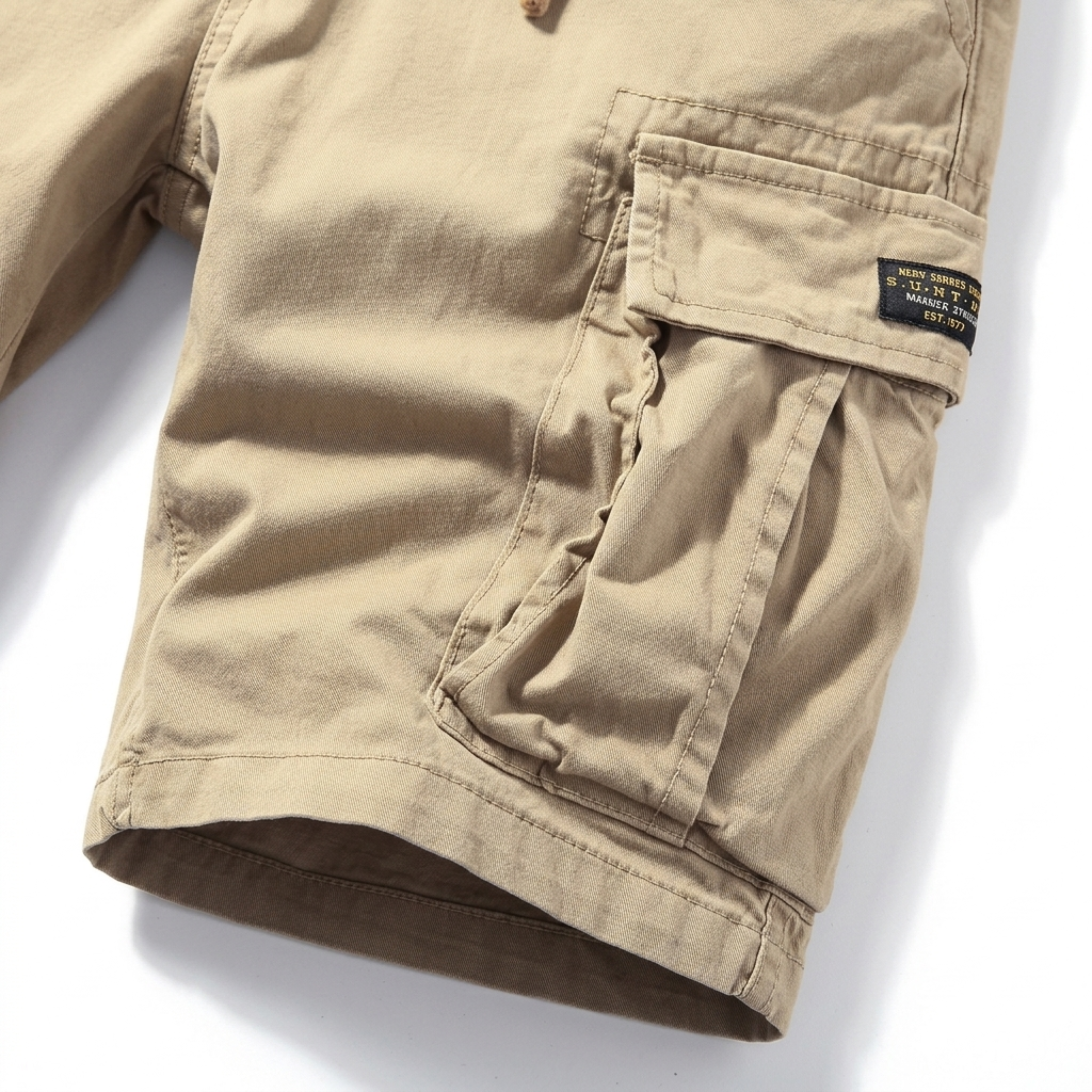 Cotton cargo bermuda shorts — multi-pocket utility style — vacation