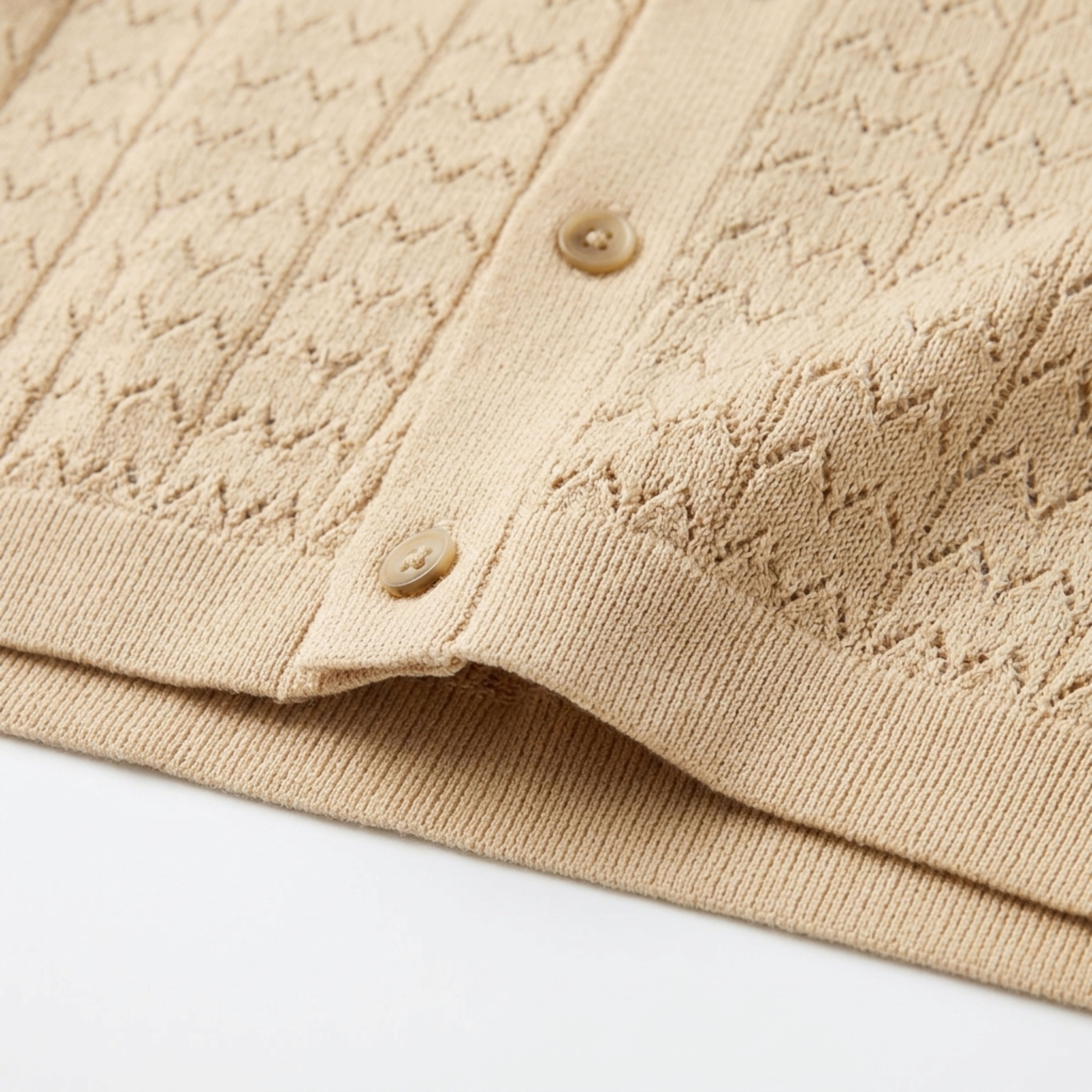 Men's knit polo shirt — jacquard pattern — casual retro style