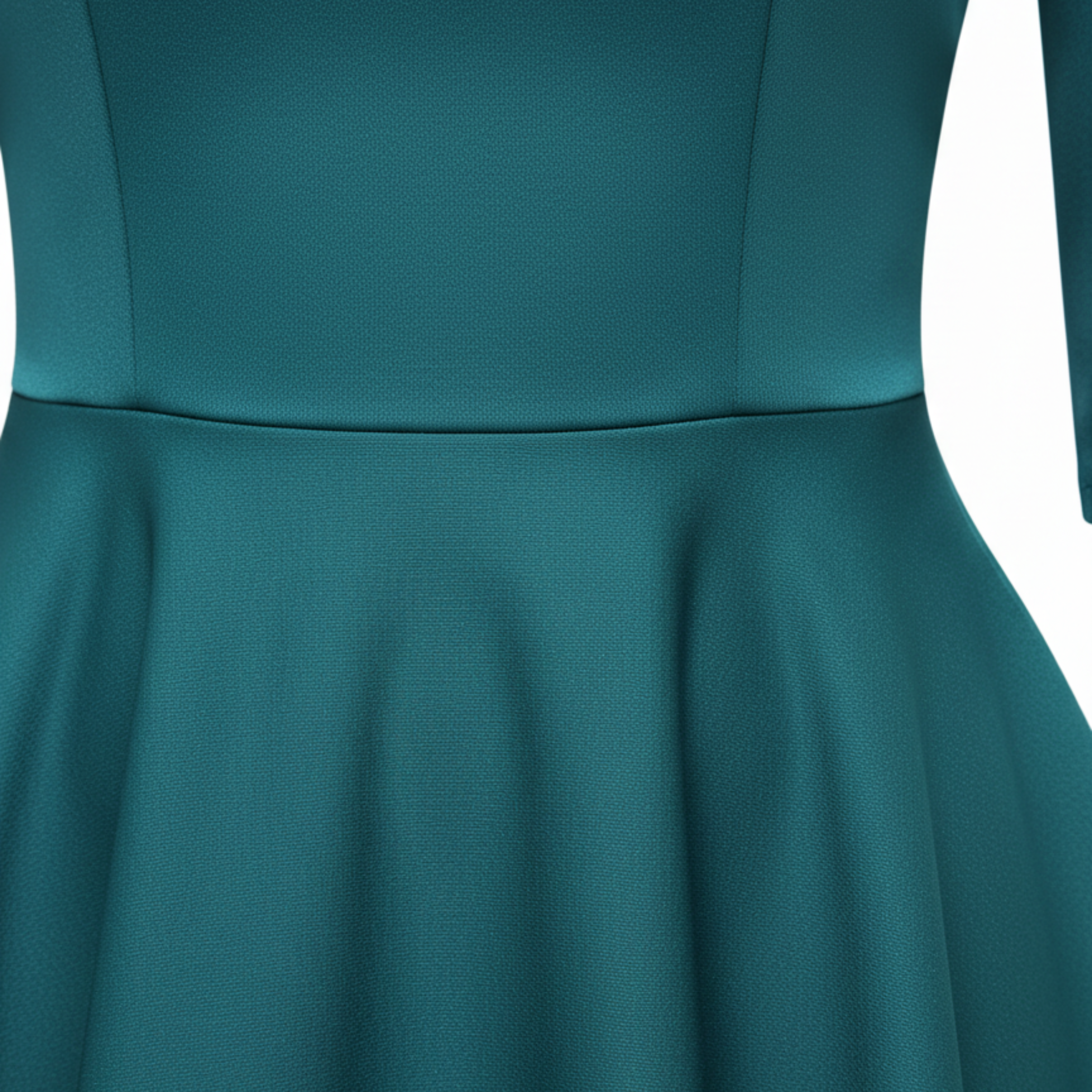 Midi ausgestelltes Abendkleid mit 3/4-Ärmeln für Hochzeitsgäste