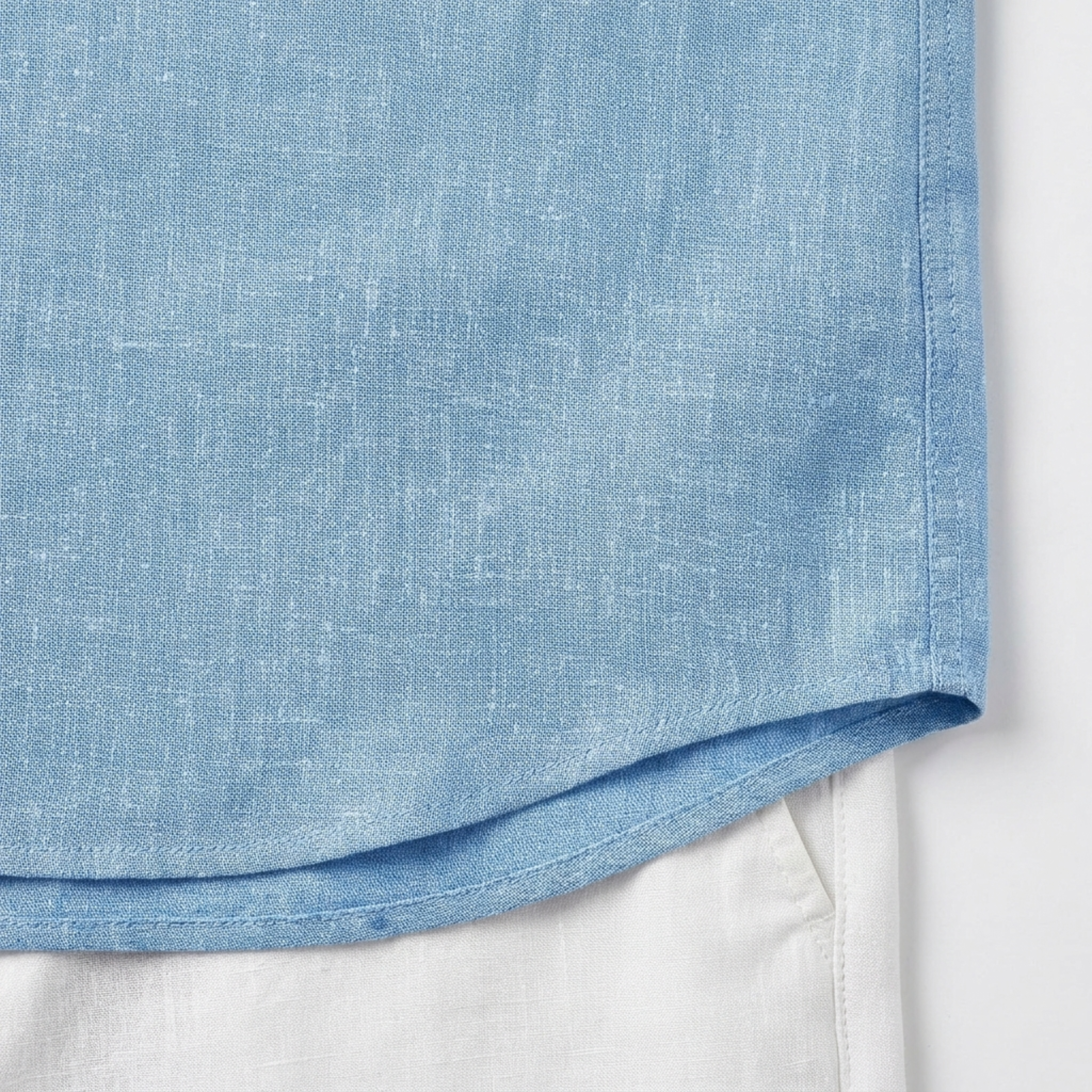 Men's short-sleeve polo — breathable linen blend — vacation