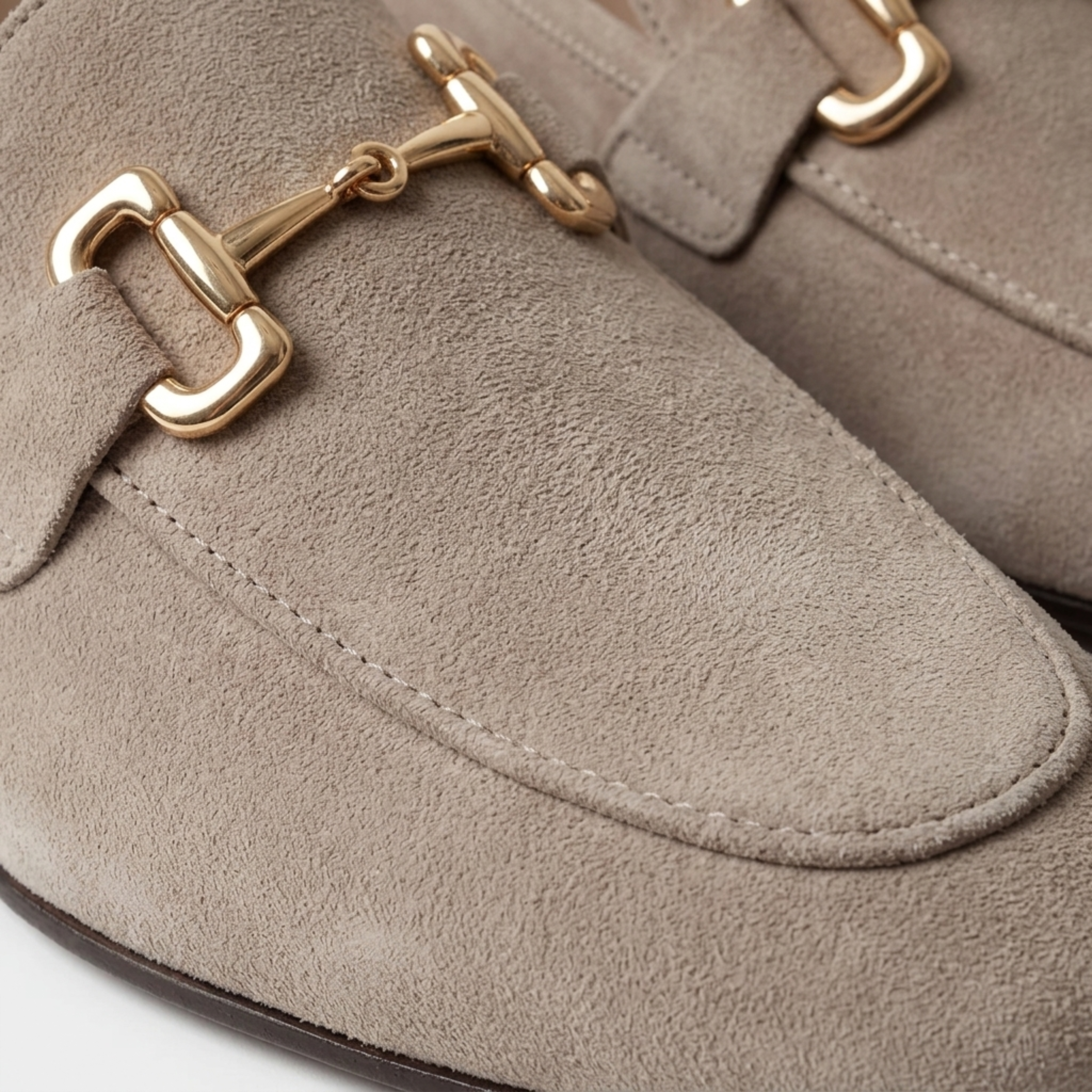 Men's Suede Loafers — Bit Detail — Office and Formal