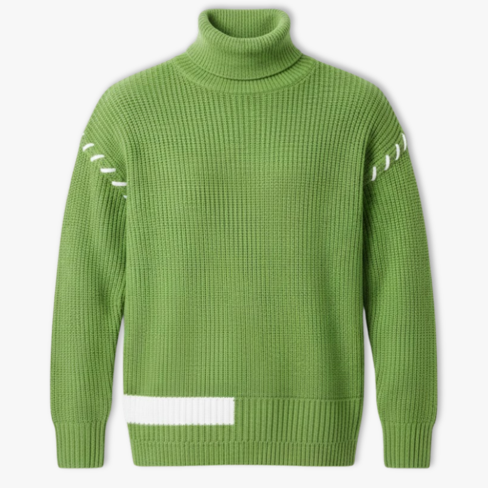 New men's turtleneck sweater, youthful and dynamic style, loose and relaxed fit, warm patchwork knit