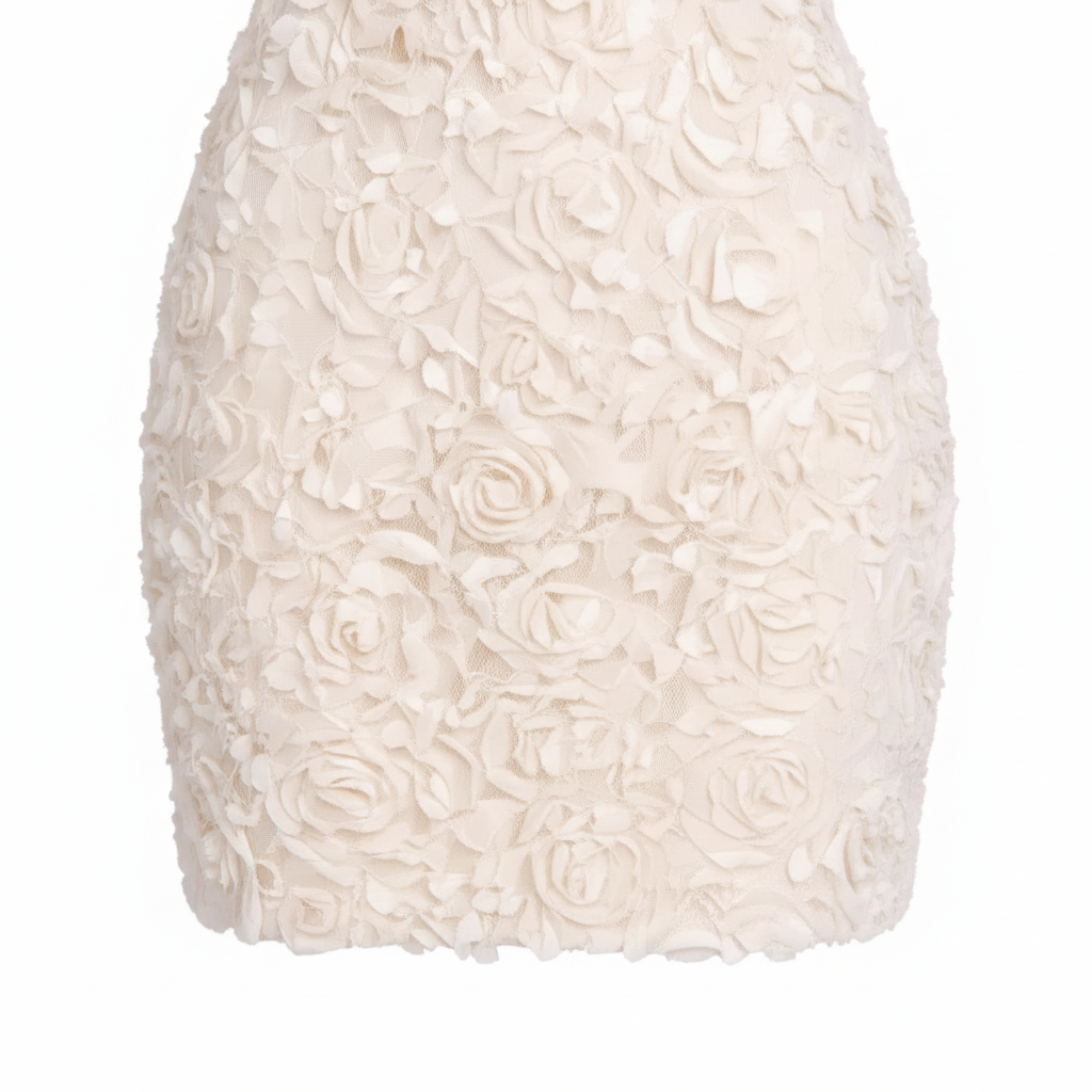 Vestido Corto Ajustado con Aplicaciones Florales 3D y Escote en V para Mujer