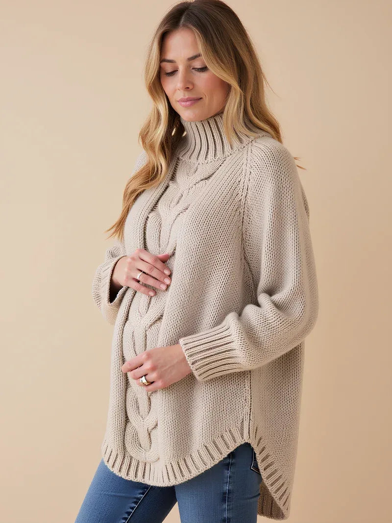 Sudadera de maternidad oversize con cuello alto