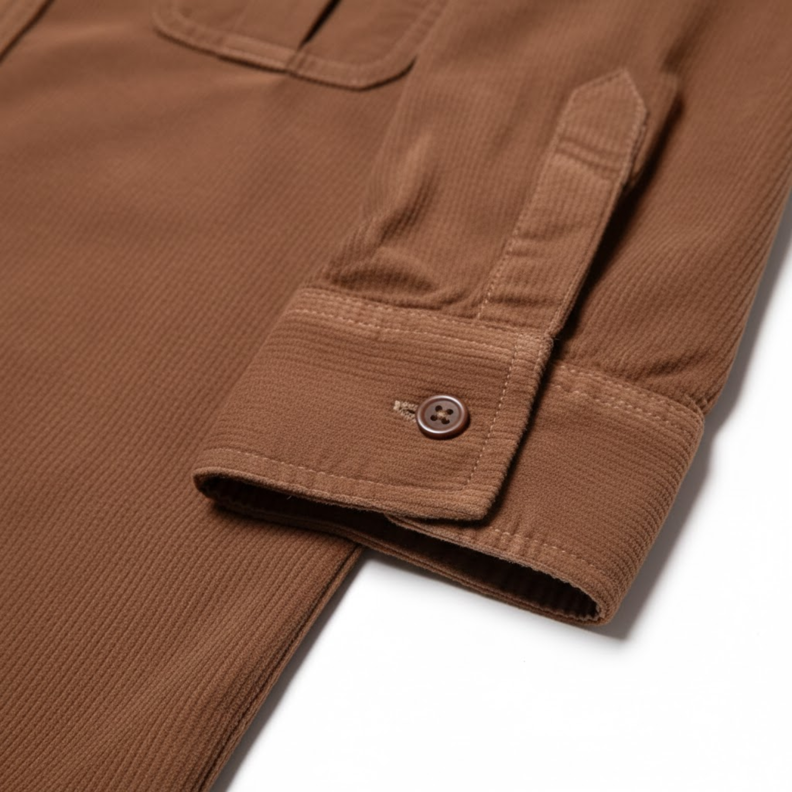 Camisa de pana 100% algodón para hombre corte ajustado con bolsillos en el pecho