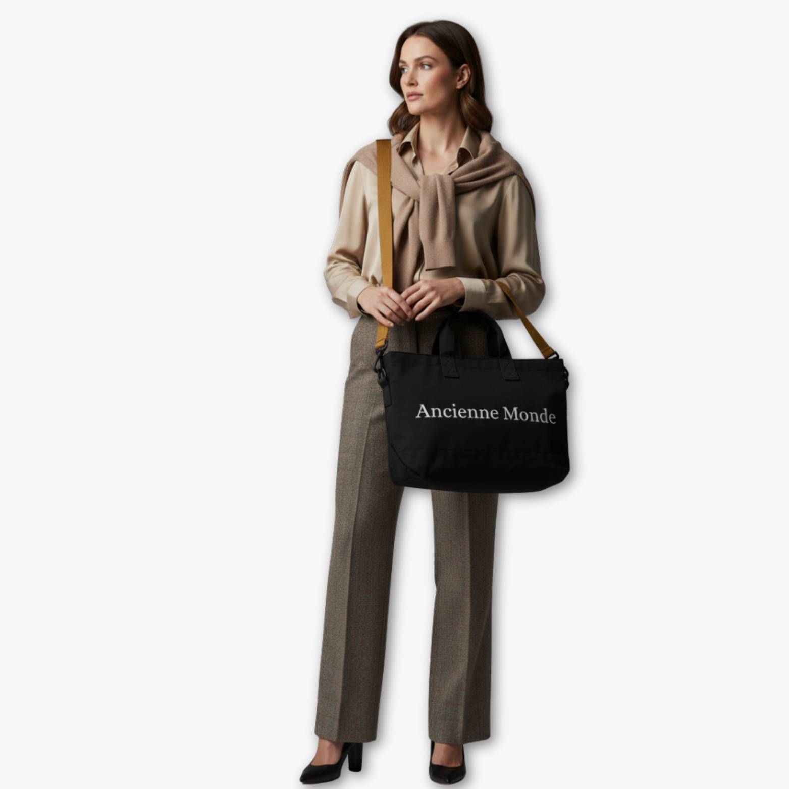 Ancienne Monde | Elegáns fekete válltáska állítható vállpánttal – Örök divat és mindennapi használat