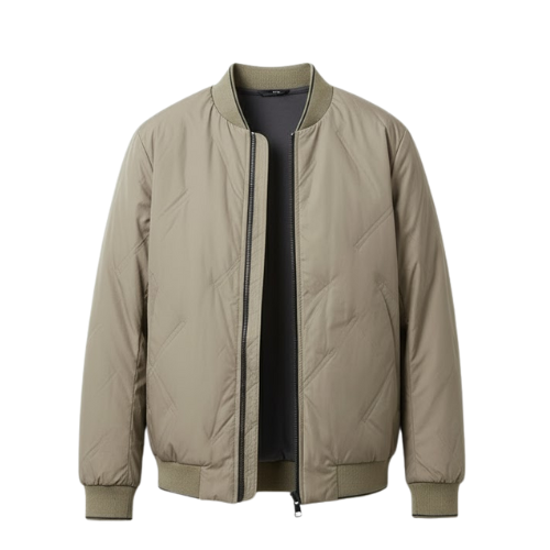 Giacca leggera da uomo in piuma con collo baseball