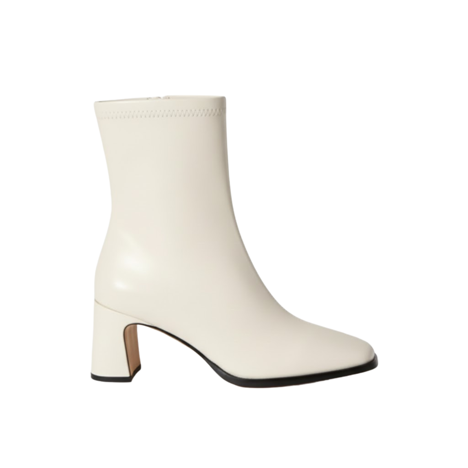 Női négyzetes sarokkal ellátott bokacsizma négyzetes orral és rugalmas, testhez simuló szárrésszel