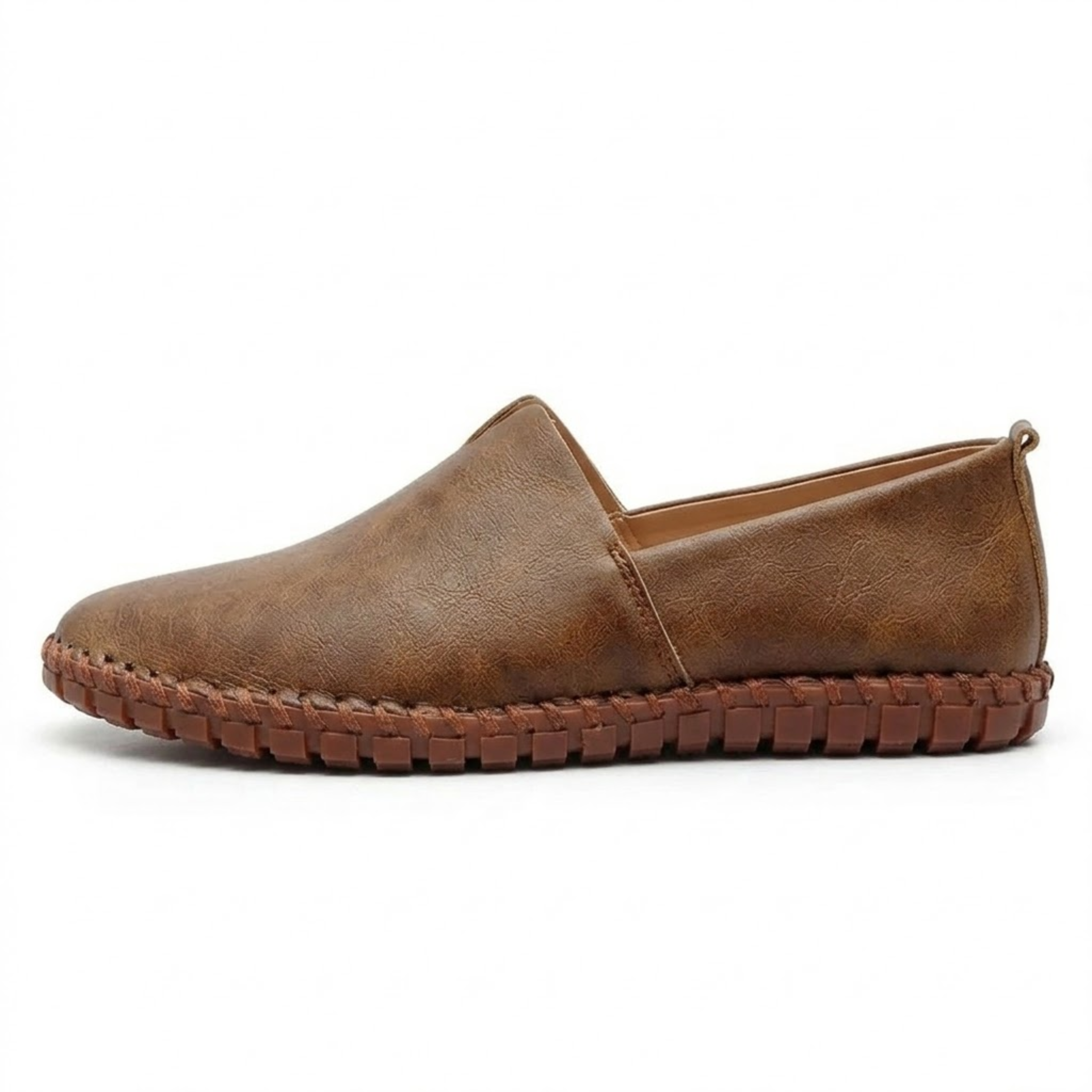 Mocassins em Pele Sintética para Homens Sapatos de Condução Flexíveis e de Enfiar