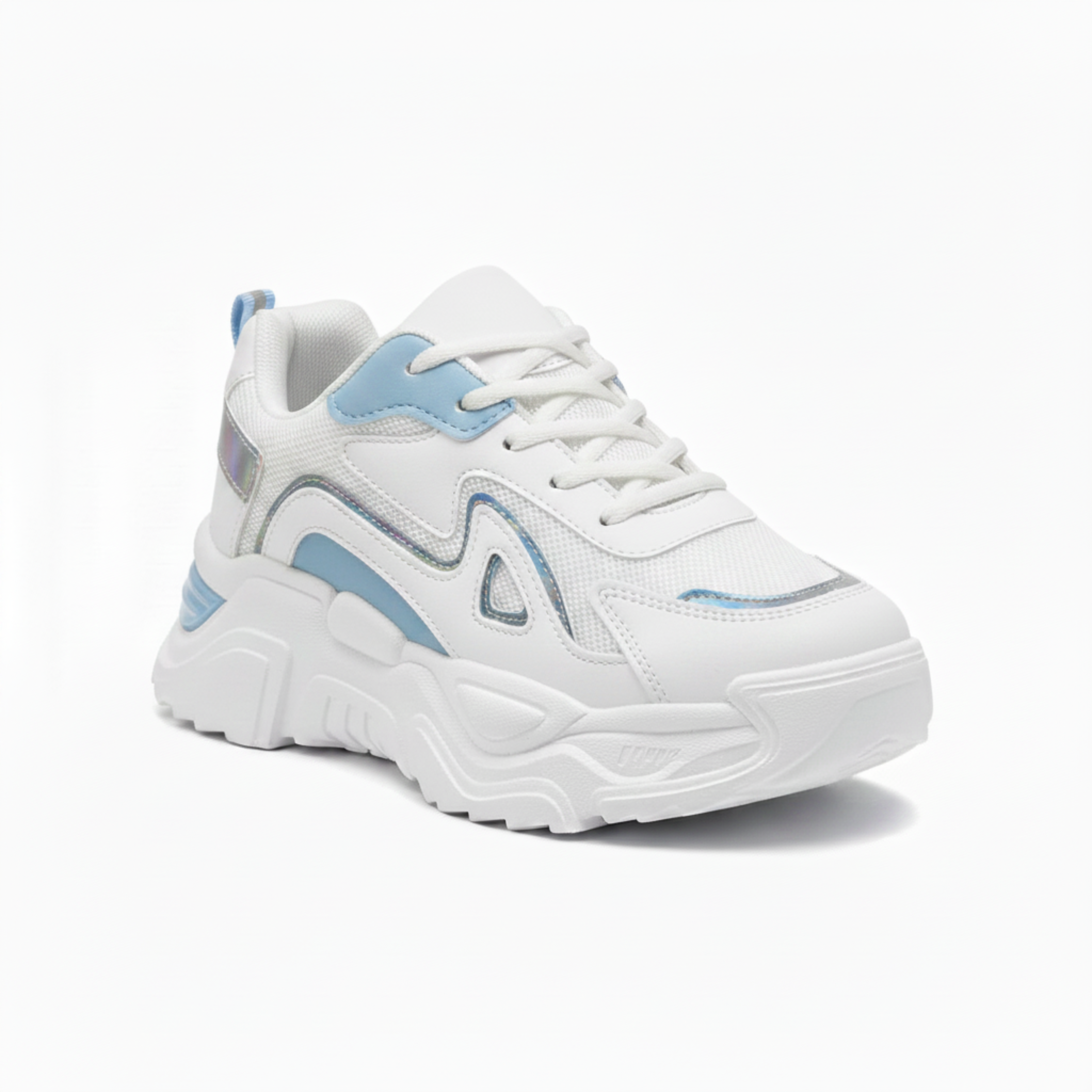 Chunky plateau sneakers til kvinder med høj sål og snørebånd