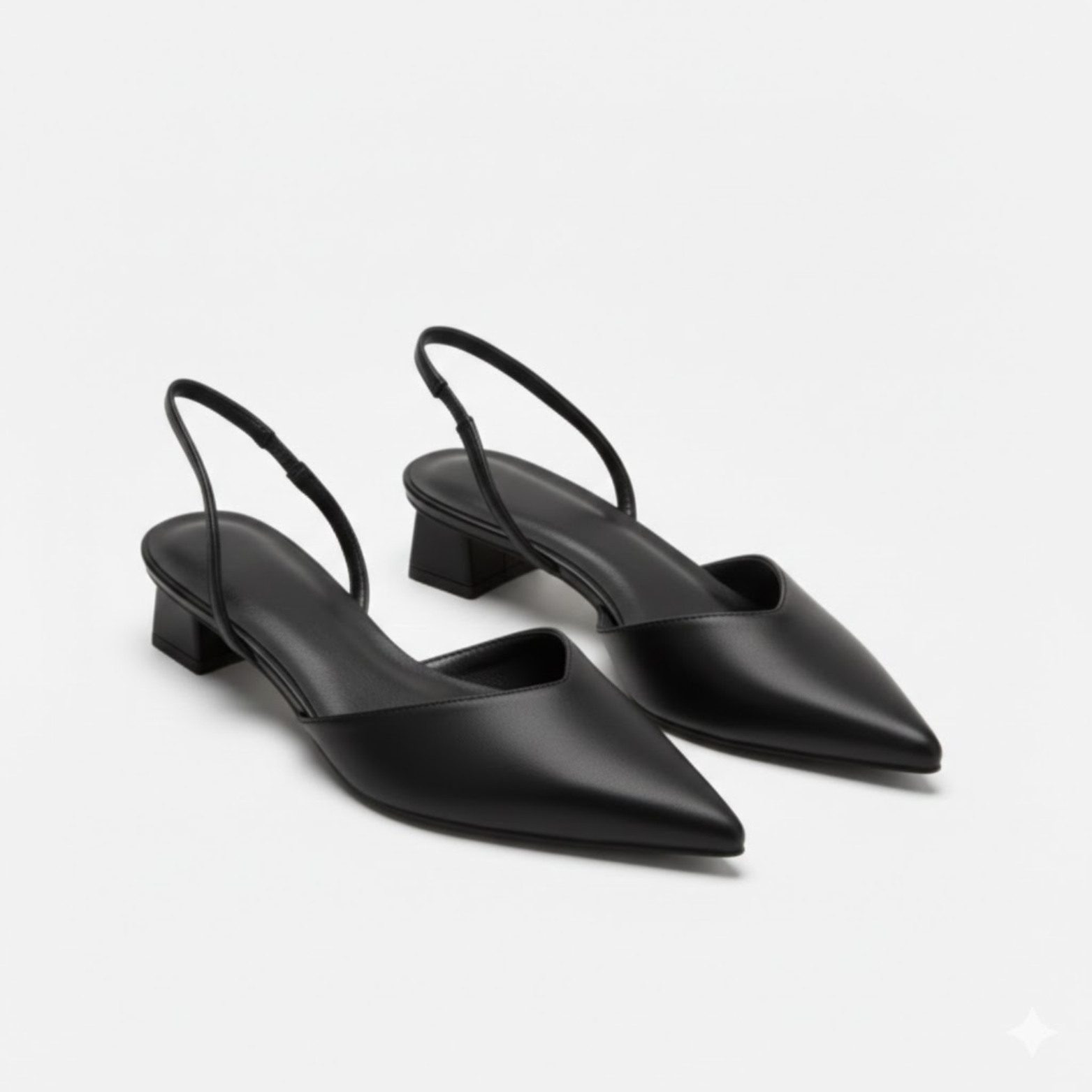Escarpins slingback pour femme à bout pointu et talon bloc moyen pour le bureau
