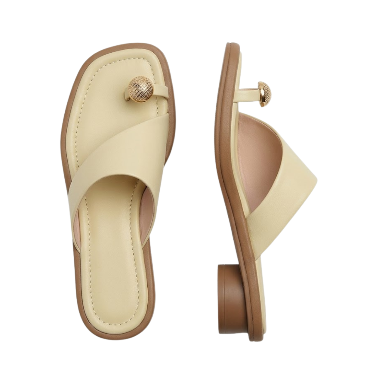 Mules con Tacón Cuadrado y Punta Cuadrada con Detalle Entregent para Mujer