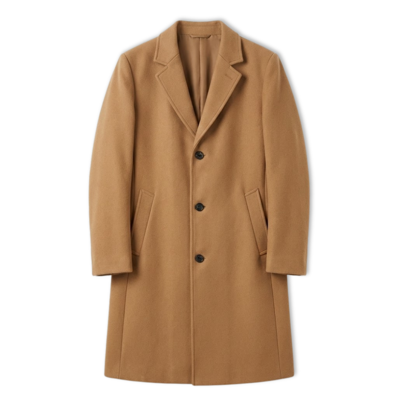 Luxury black trench coat for men with long sleeves, elegant casual coat