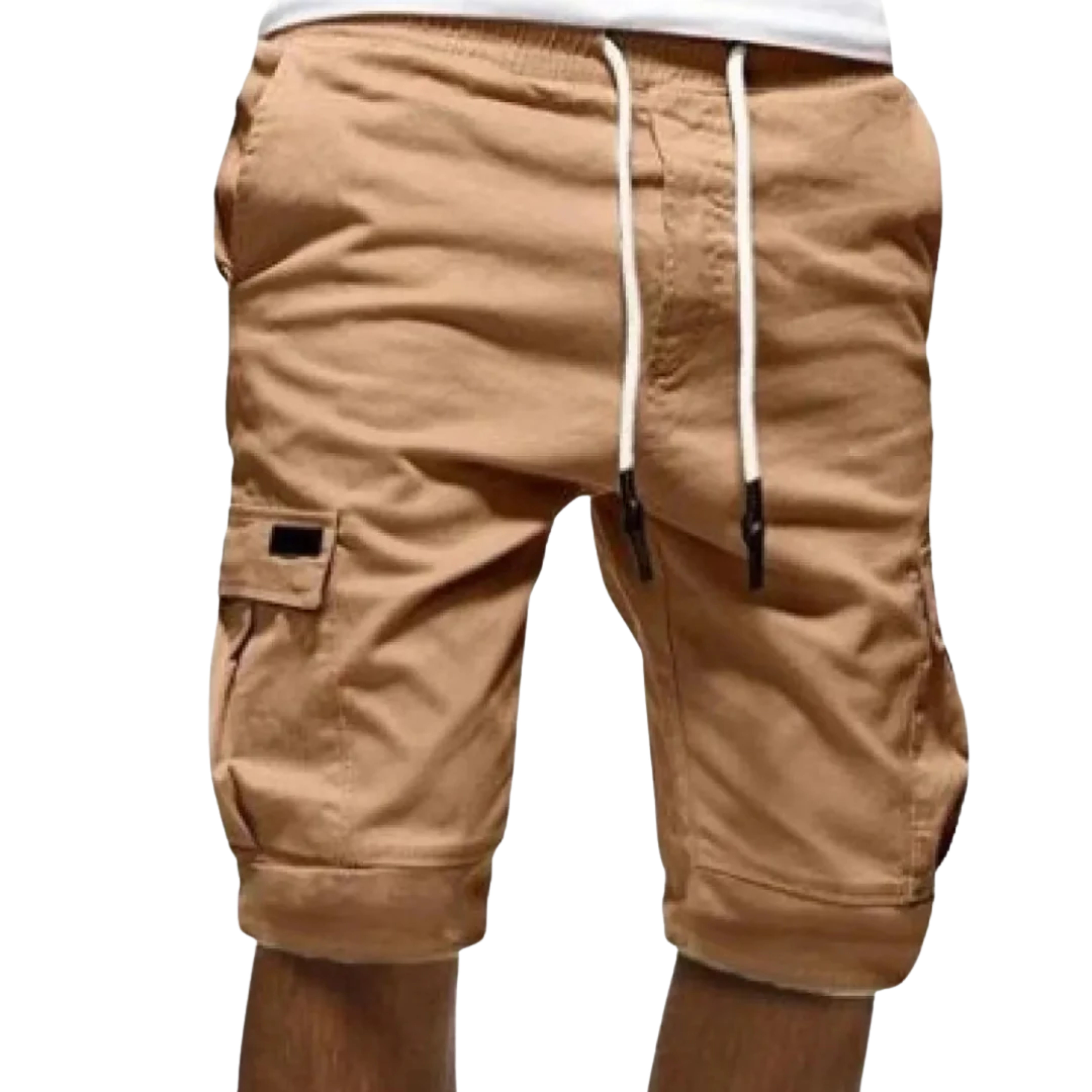 Herren Cargo-Shorts aus Baumwolle mit elastischem Bund und Kordelzug