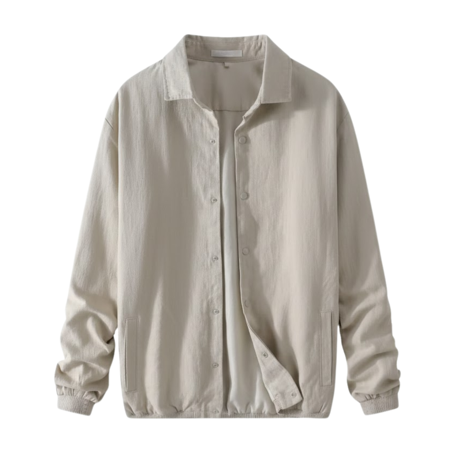 Pánská volná vesta z lnu a bavlny s kapsami a knoflíky