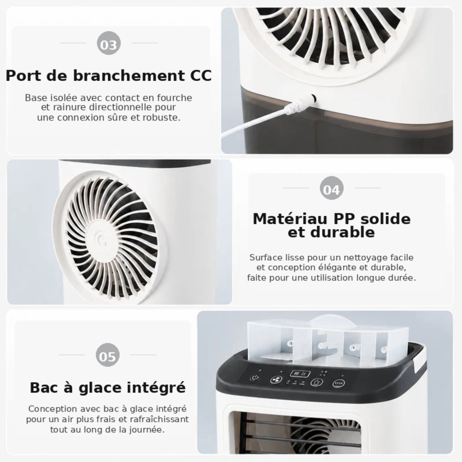 Mini enfriador de aire USB con función de humidificación y 3 velocidades