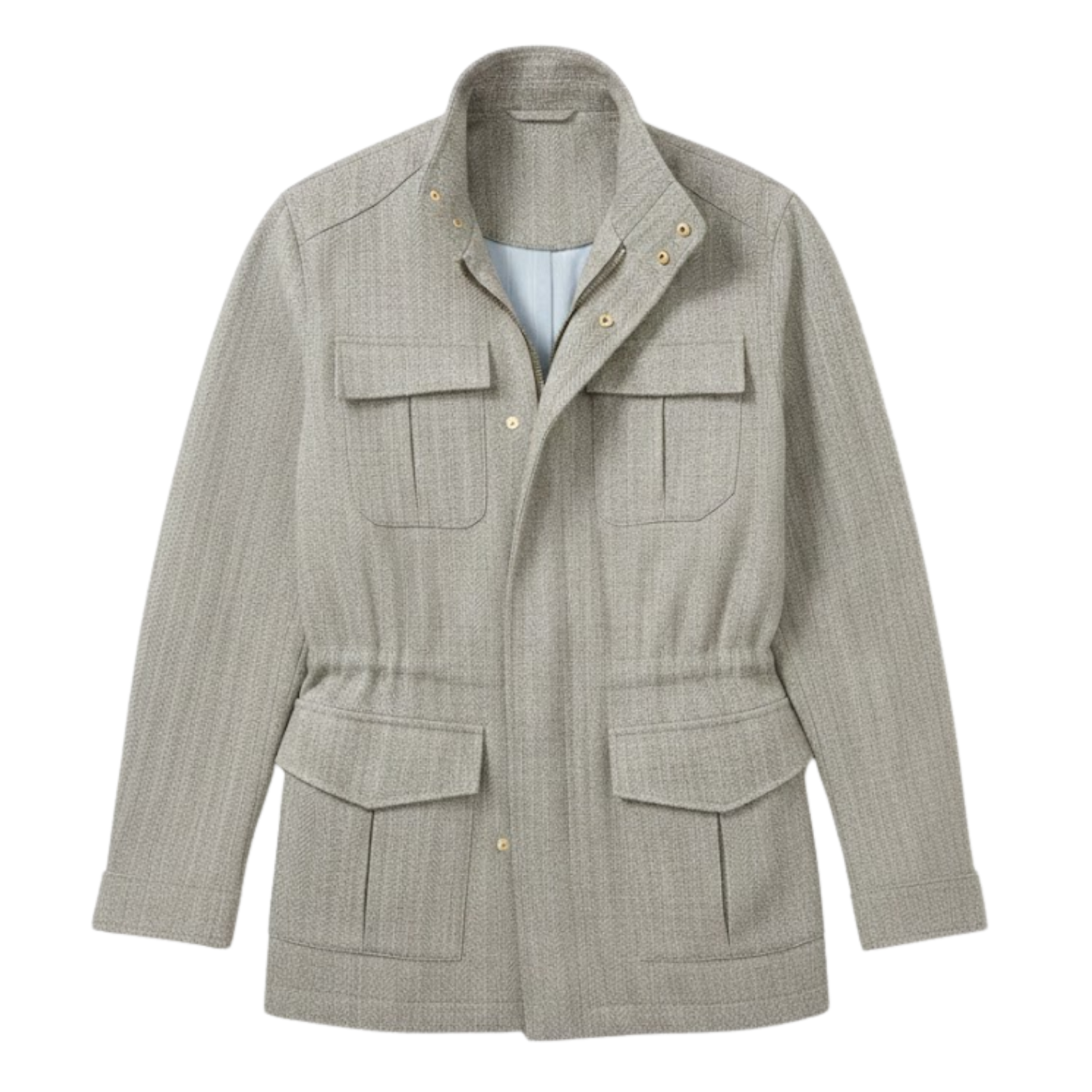 Vojenská bunda M65 z lnu a bavlny pro muže s nastavitelným pasem a kapsami