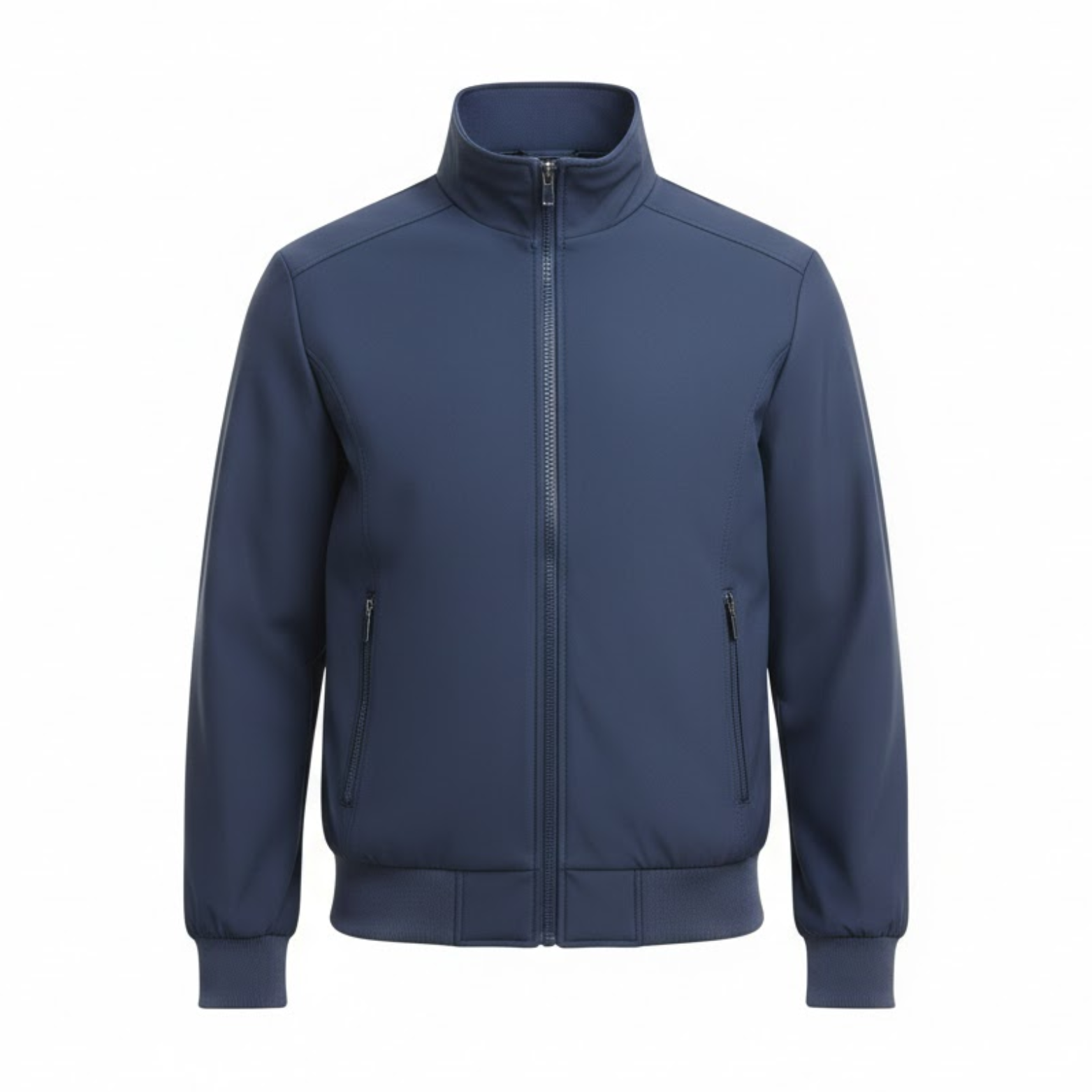 Könnyű férfi bombázó dzseki álló gallérral és cipzárral, testhez simuló szabásban