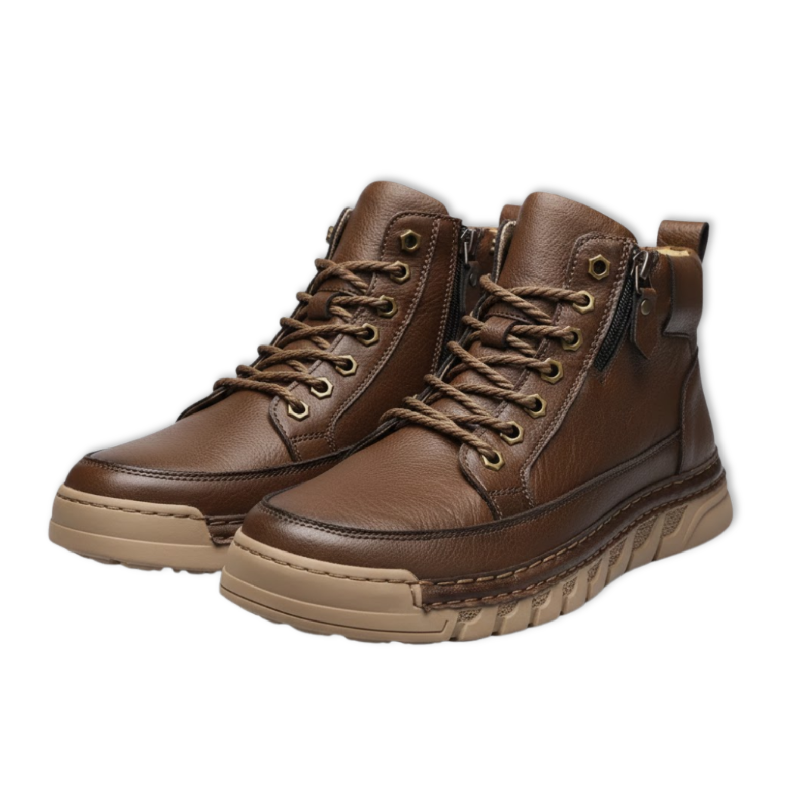 Férfi valódi bőr csizma vintage stílusú, laza, elegáns, masszív