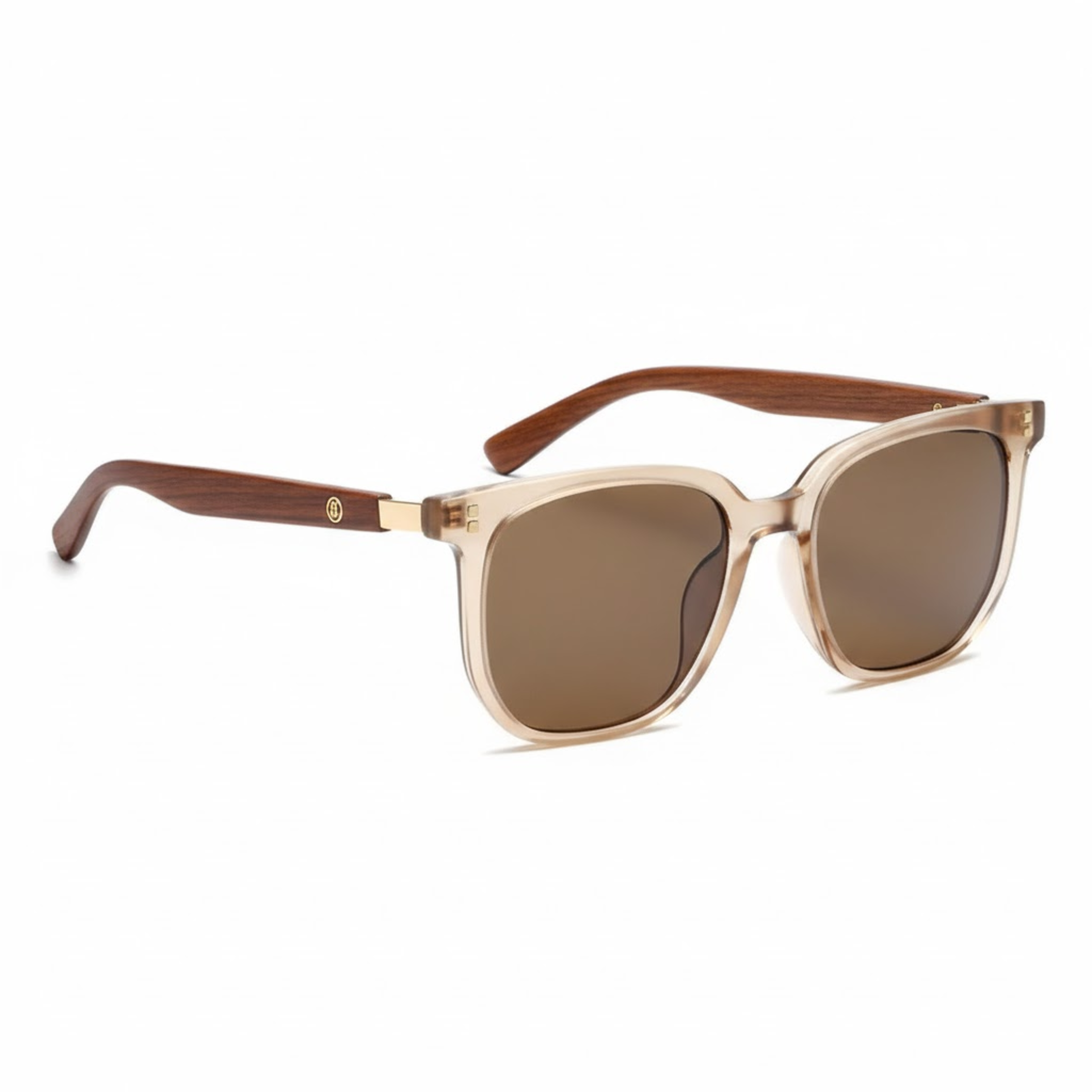 Gafas de sol cuadradas vintage con montura efecto madera y protección UV400